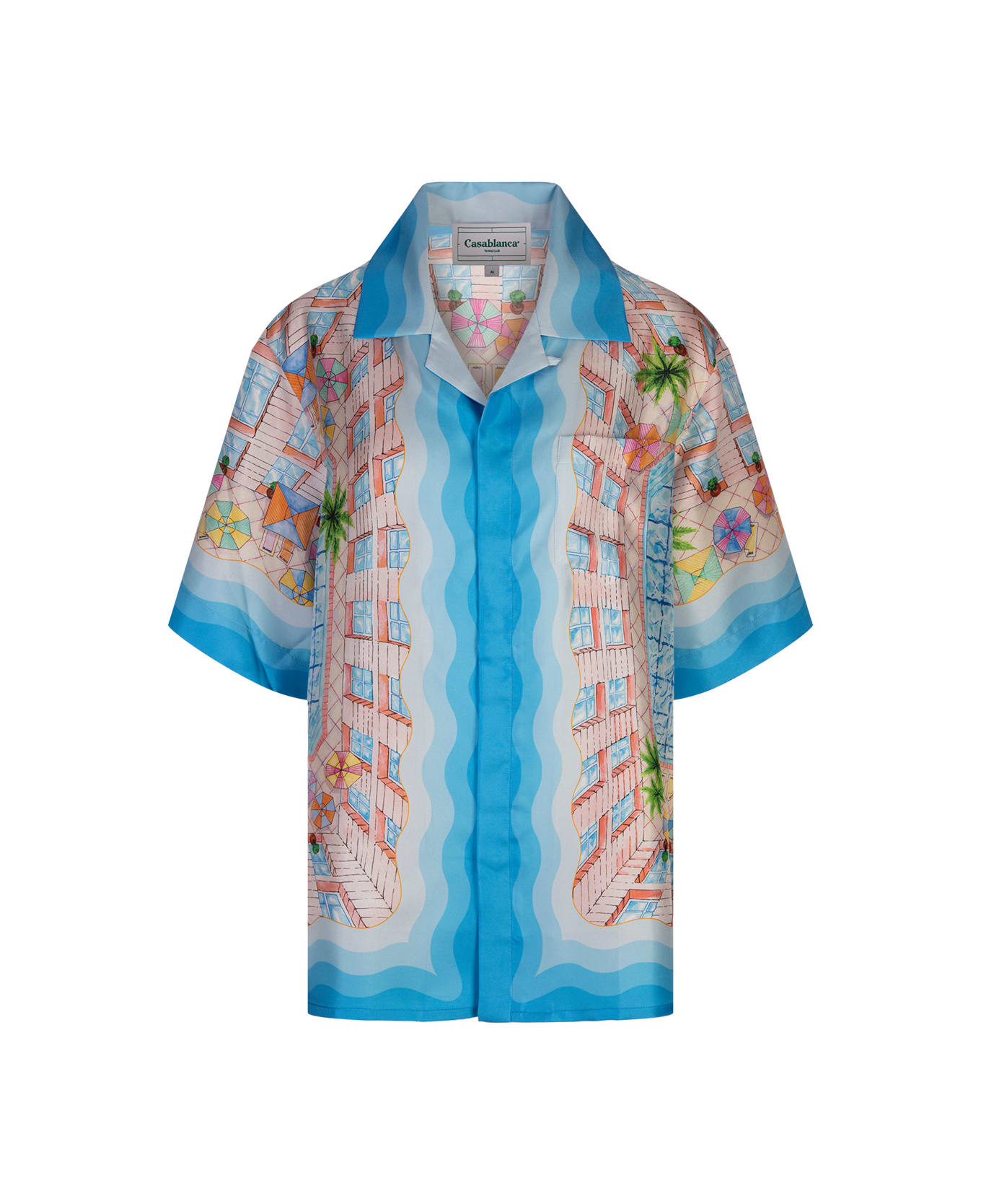 Casablanca Le Plongeon Silk Shirt - Blue