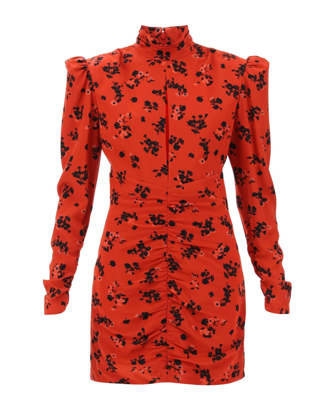 Alessandra Rich High-neck Floral Mini Dress - RED (Red) ワンピース＆ドレス