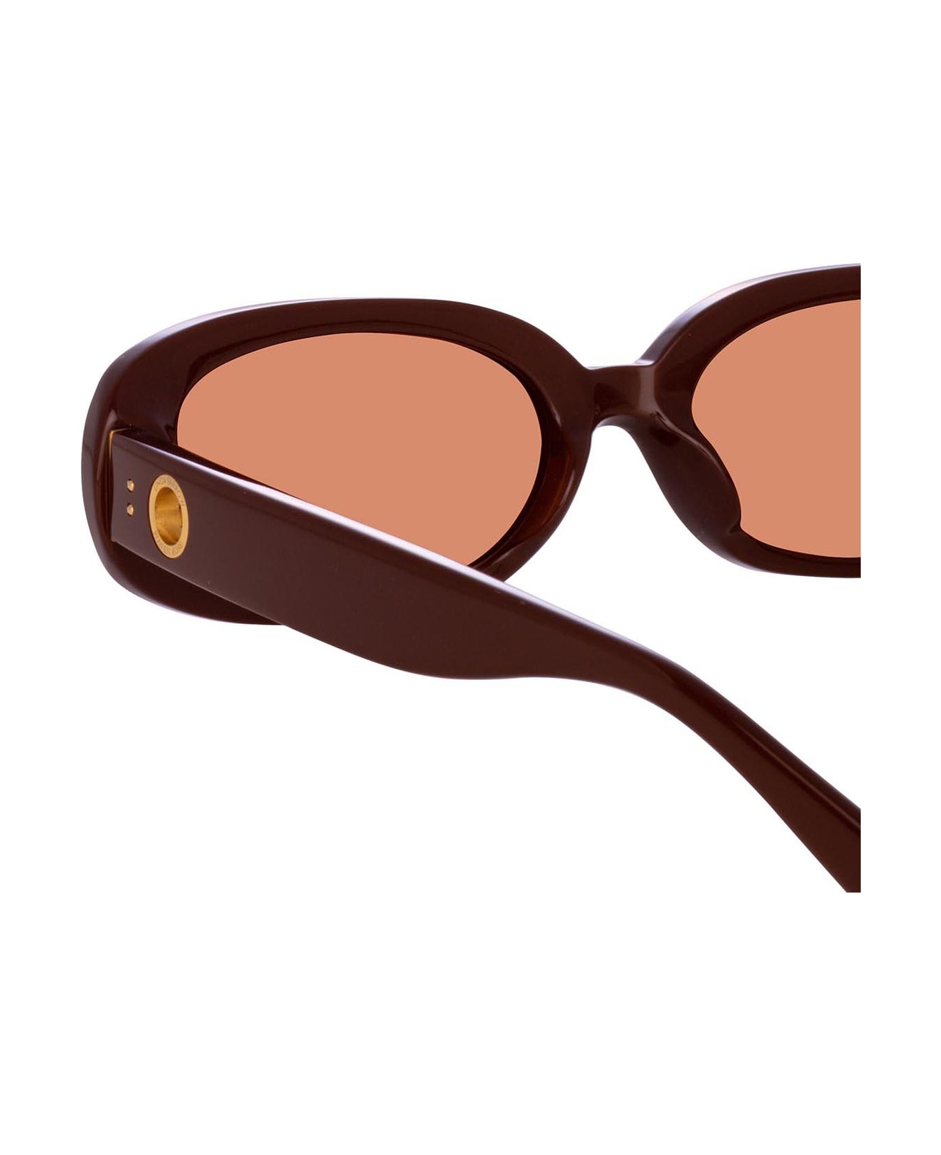 Linda Farrow Lfl1252 Brown / Light Gold Sunglasses - Brown / Light Gold