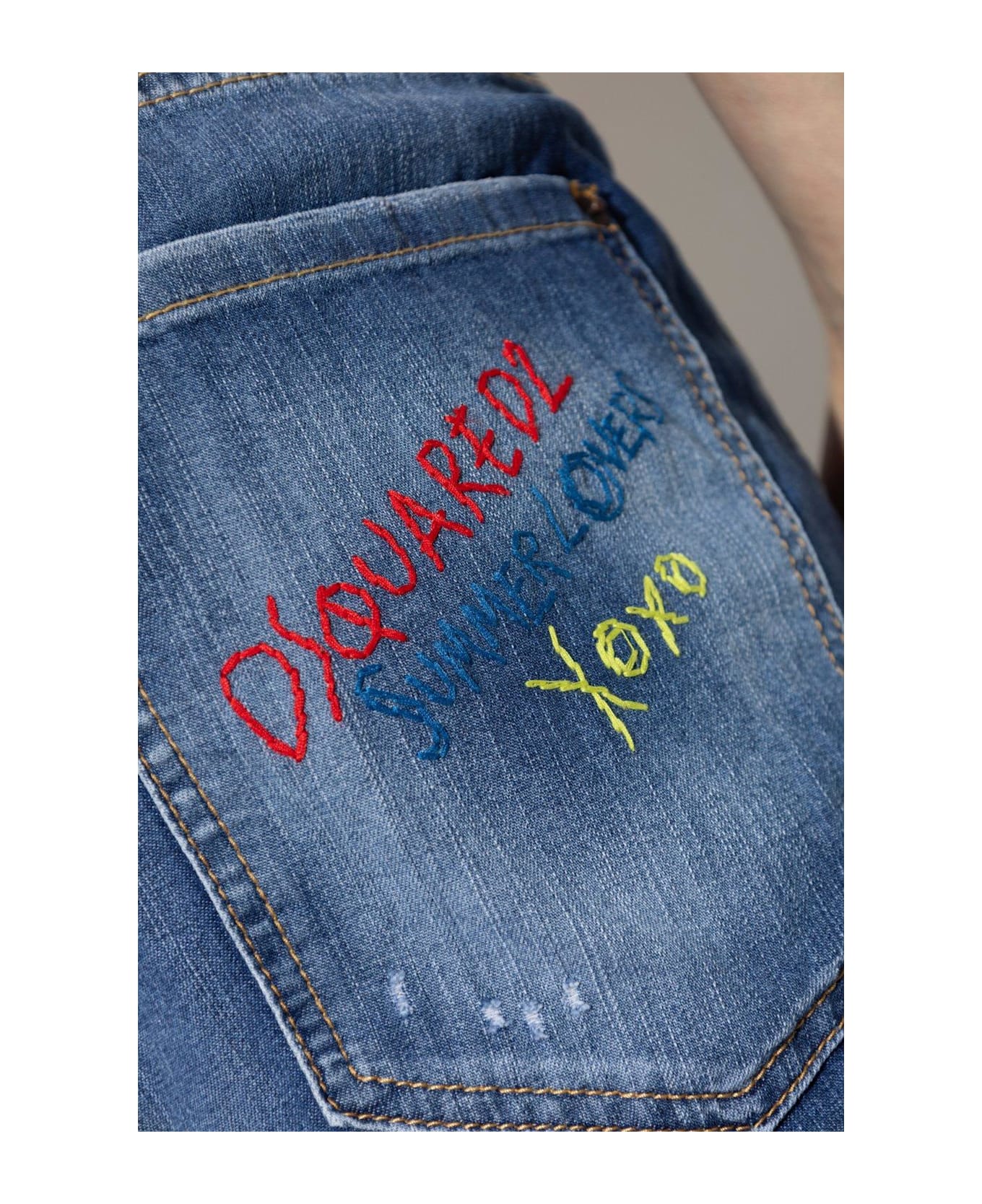 Dsquared2 Summer Lovers Medium Wash Loose Jeans - BLUE