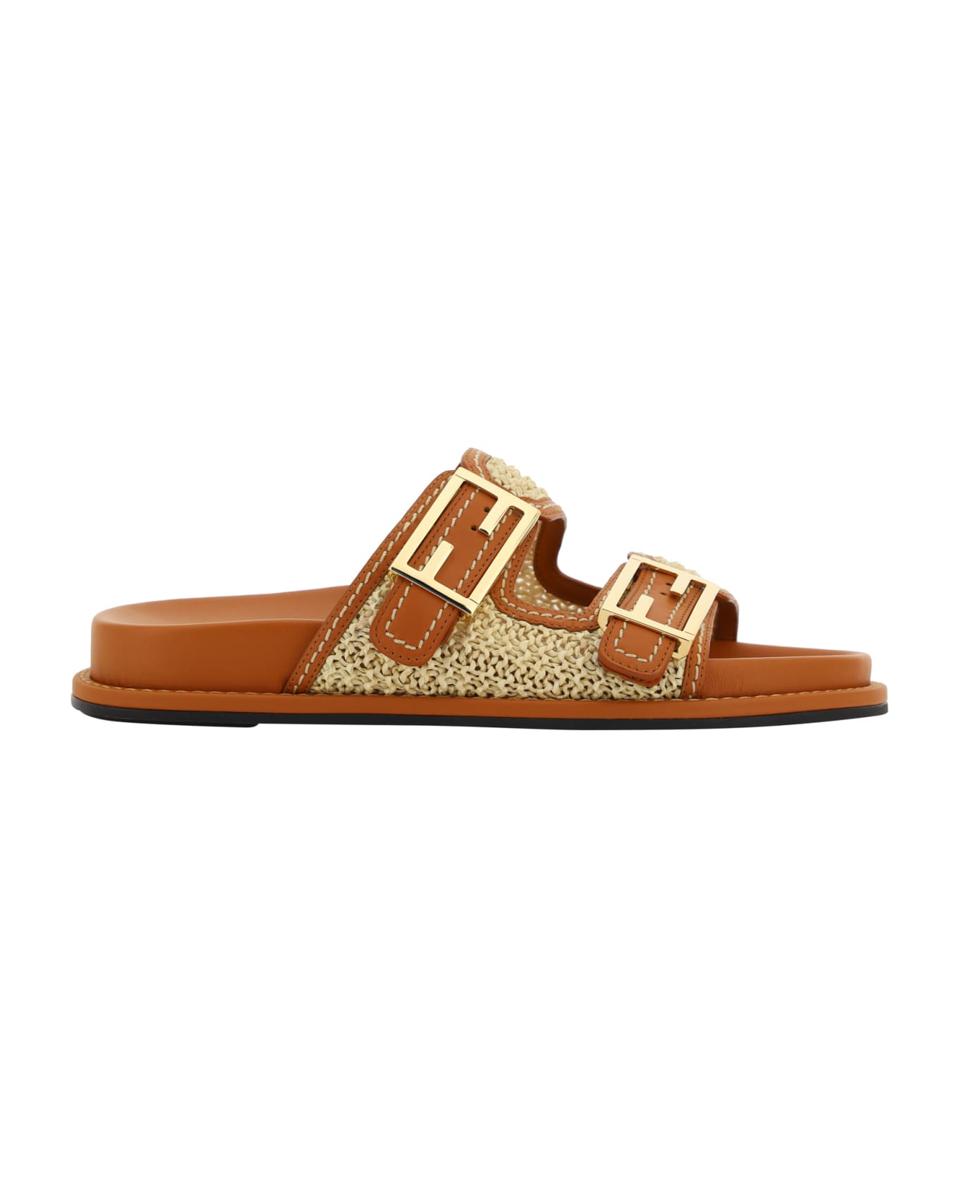 Fendi Double Sandals - Brown