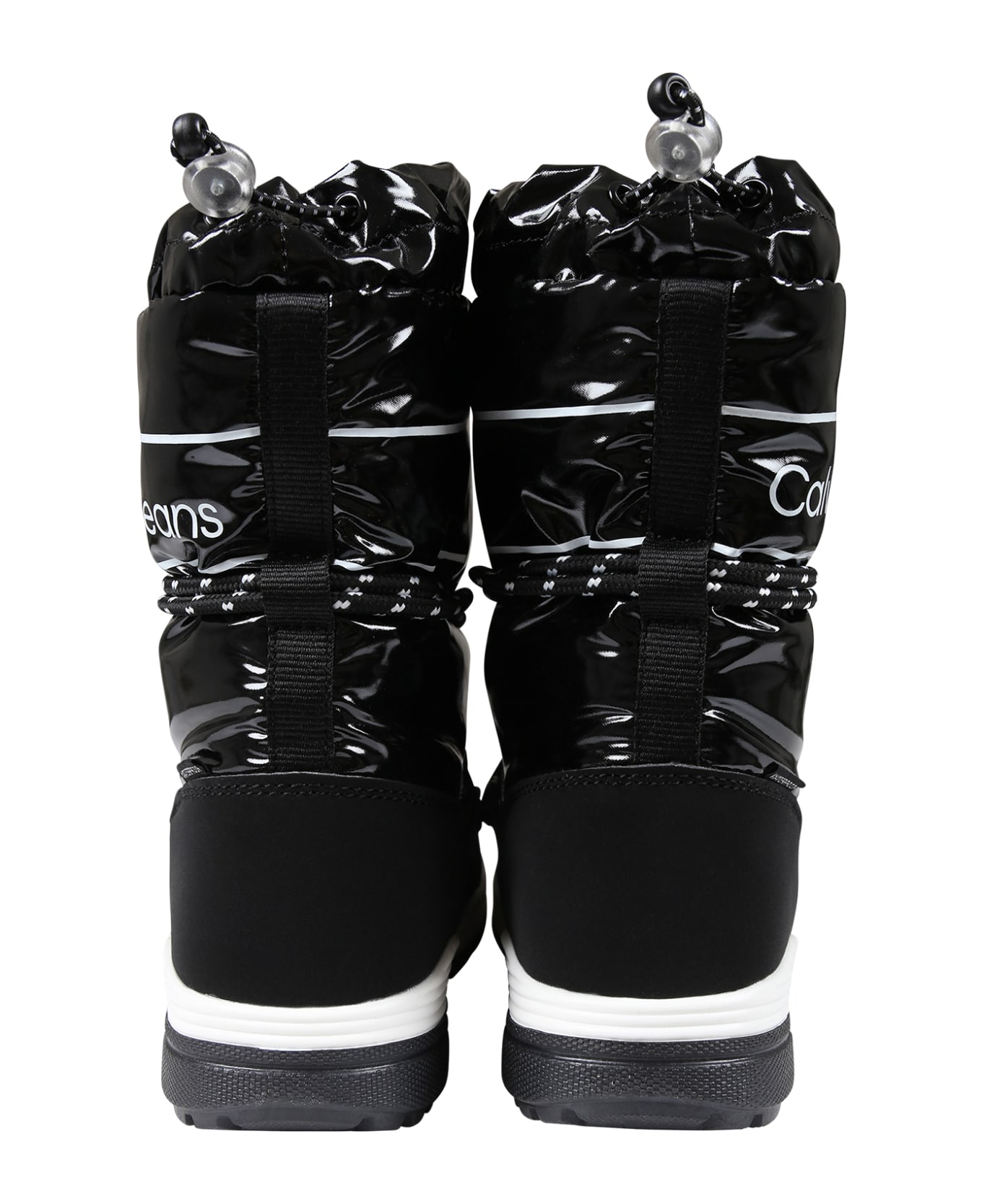 Calvin Klein Black Snow Boots For Girl With Logo - Black