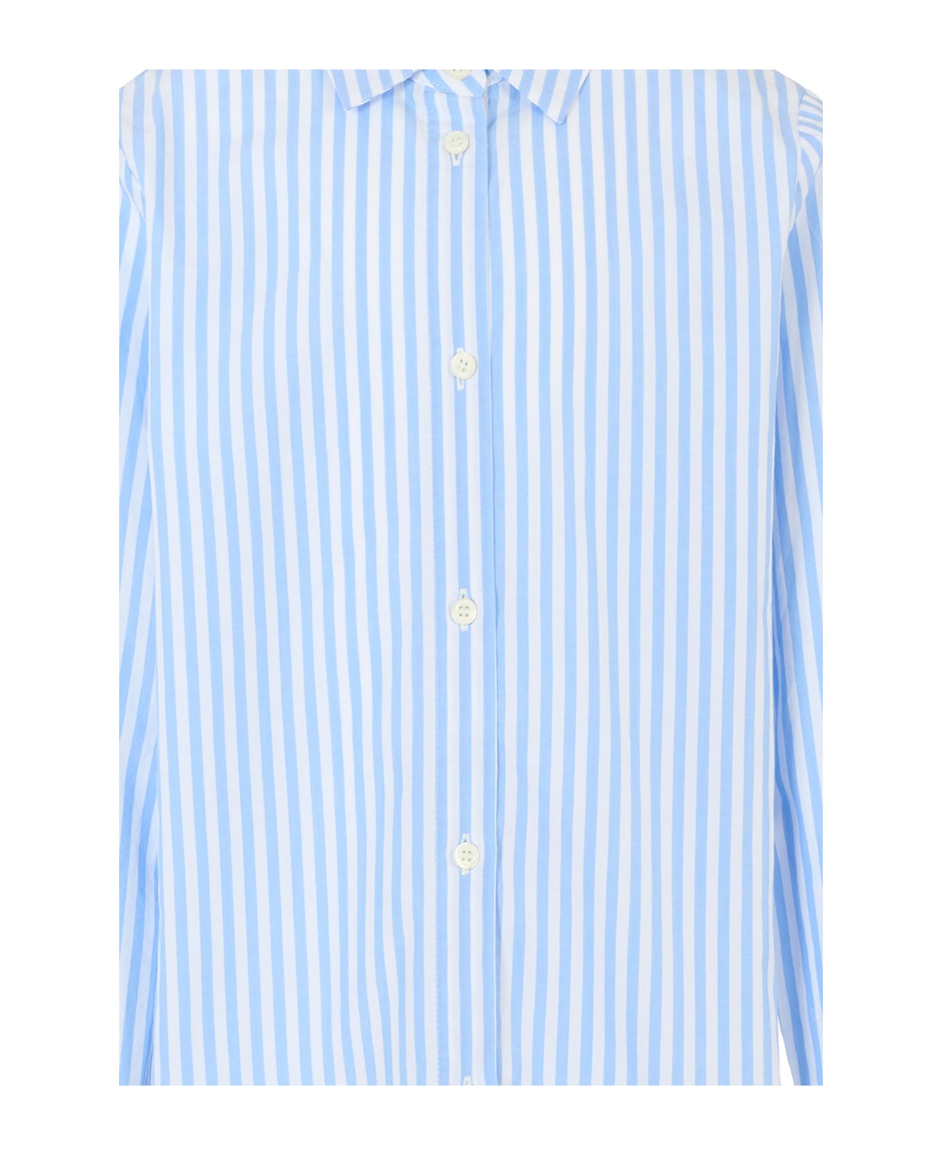 MC2 Saint Barth Light Blue Shirt For Boy With Blue Logo - Light Blue
