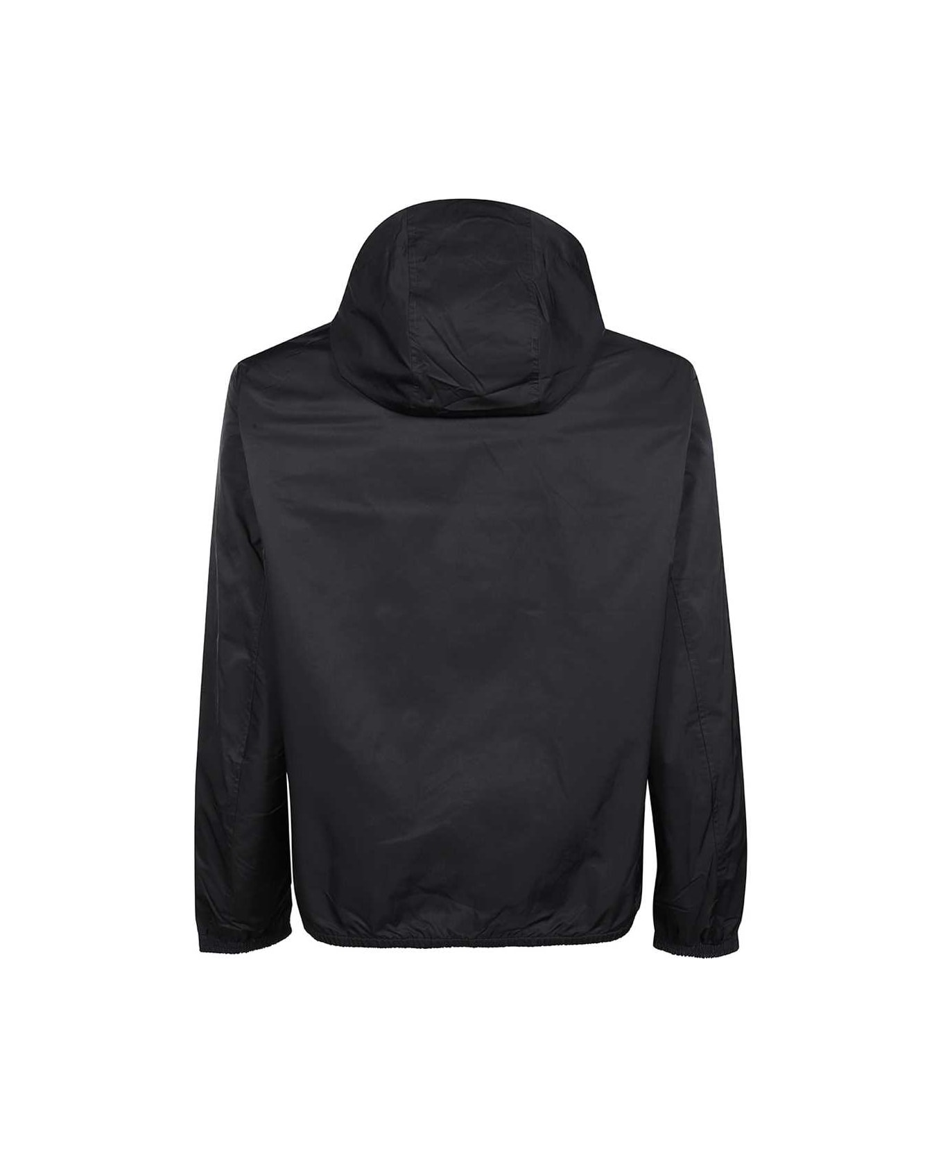 Emporio Armani Hooded Techno Fabric Raincoat - Blue