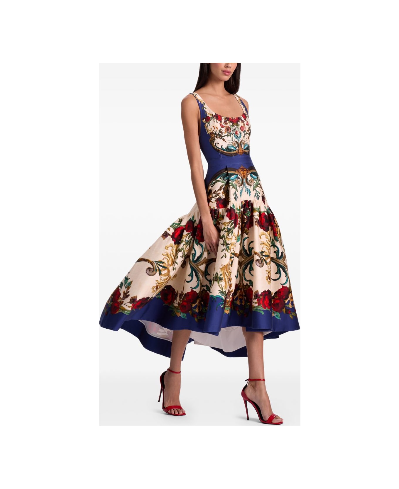 Alice + Olivia Printed Midi Dress - Blue