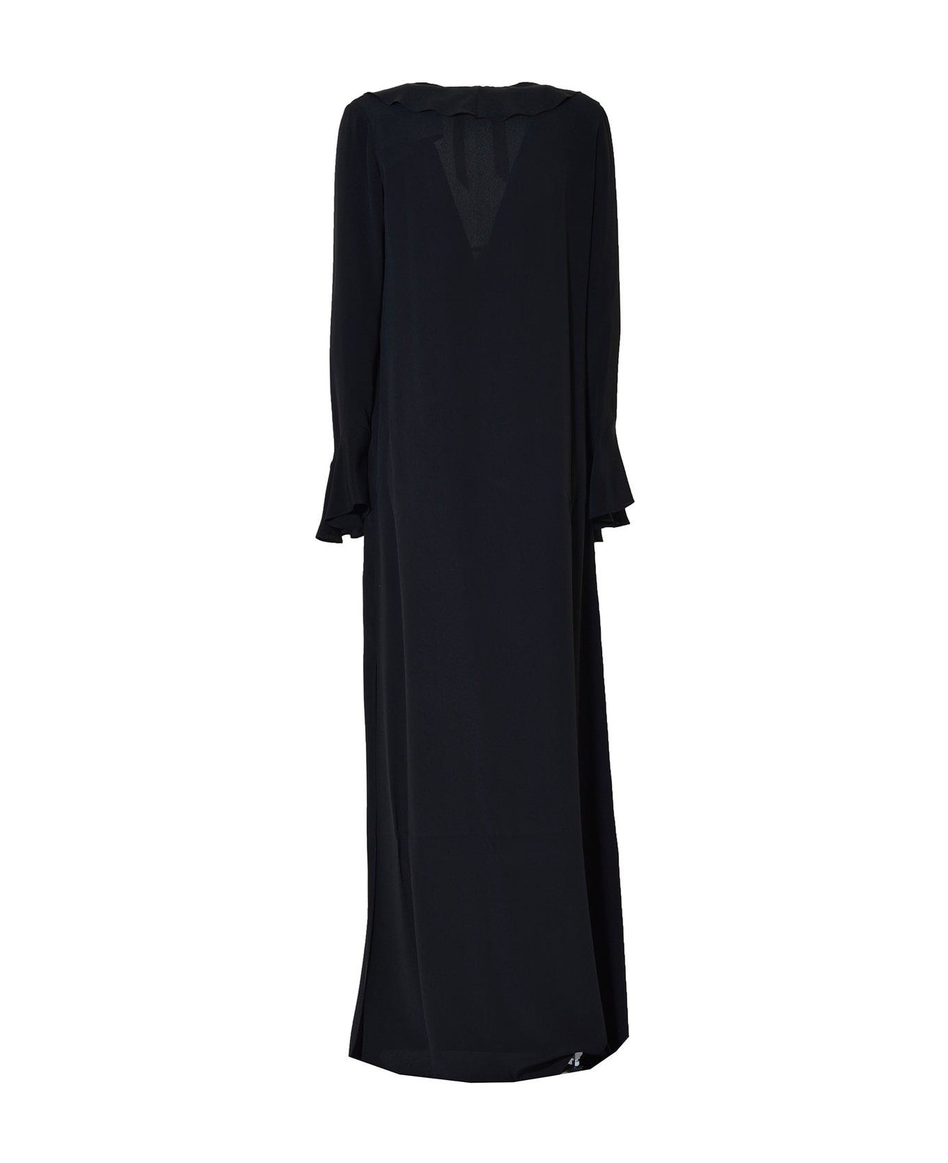 N.21 High Neck Lace-trim Maxi Dress - Nero