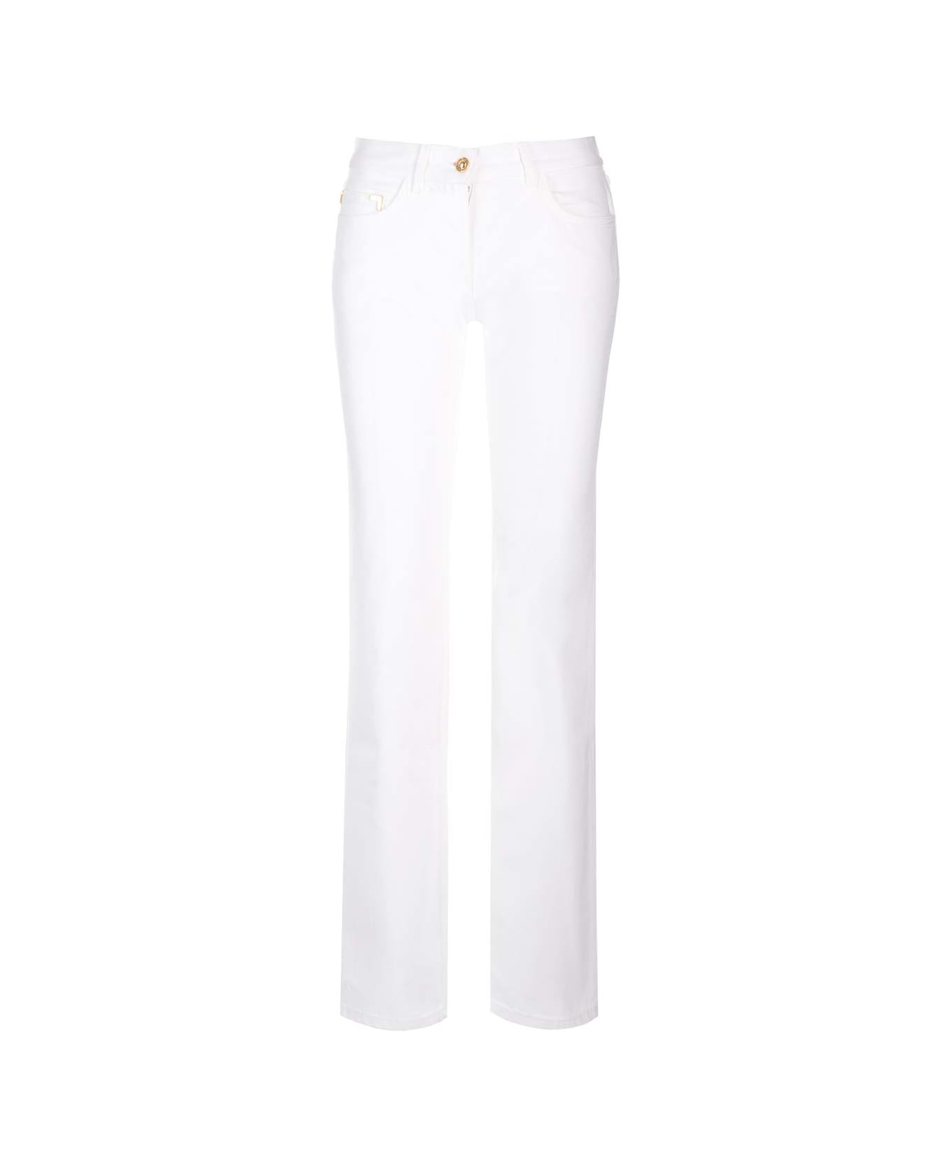 Palm Angels Straight Leg Jeans - Off White ボトムス