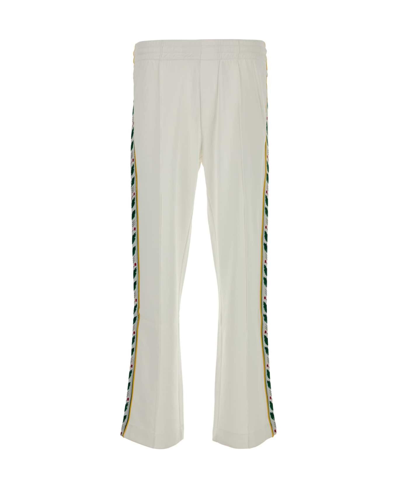 Casablanca White Polyester Blend Pant - WHITE