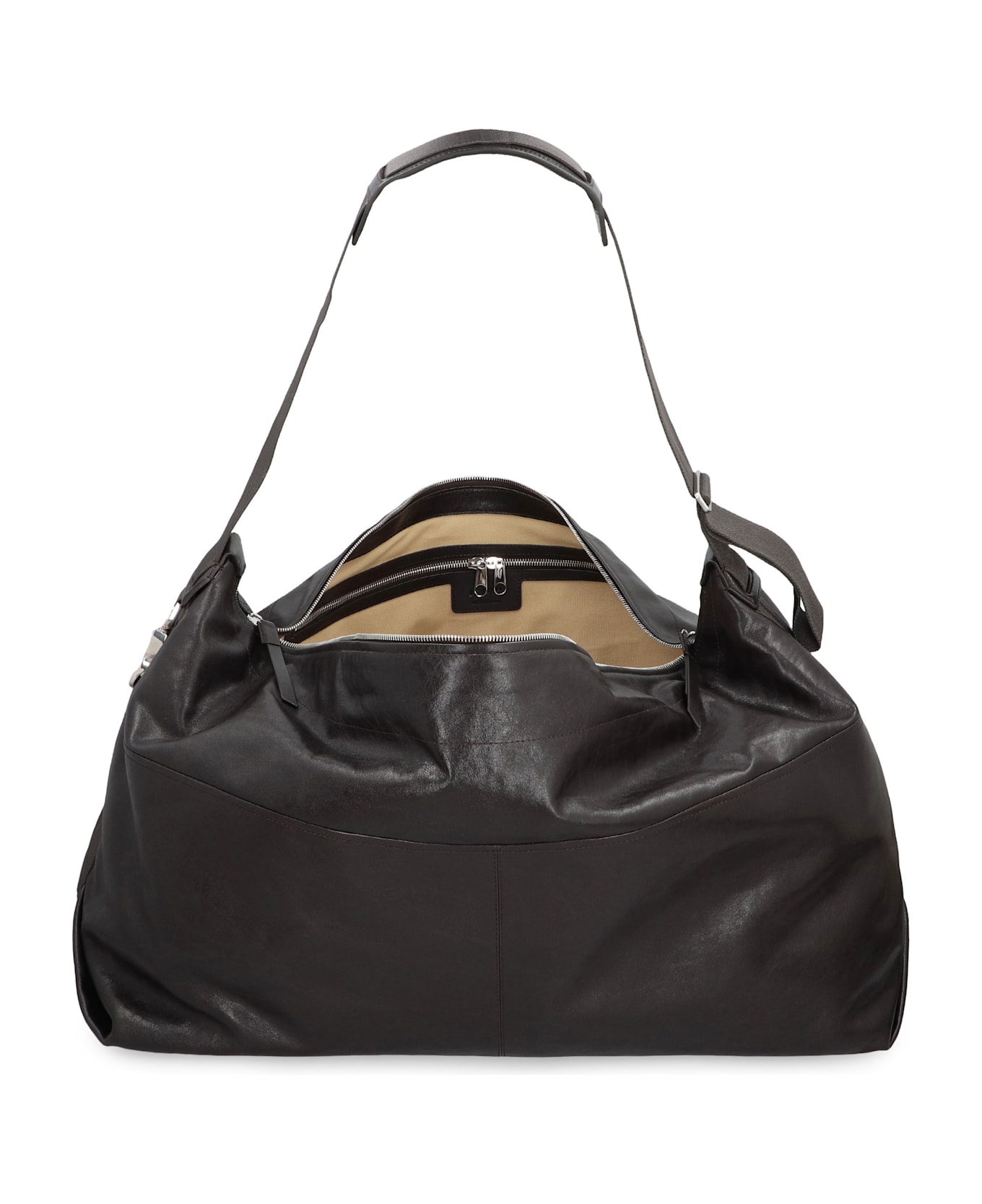 Lemaire Weekend Bag Berlingot 72h In Leather - brown