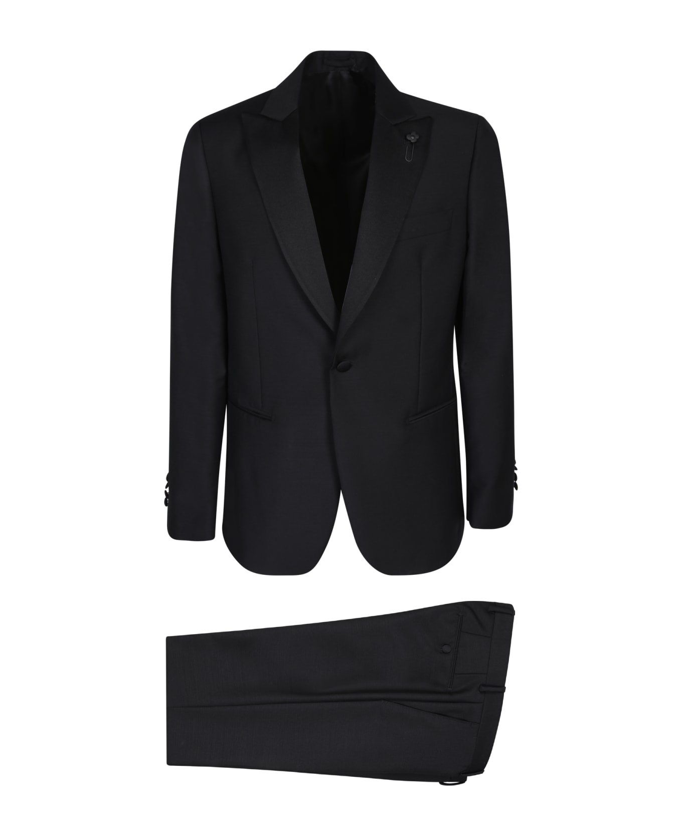 Lardini Single-breasted Black Smoking - Black スーツ