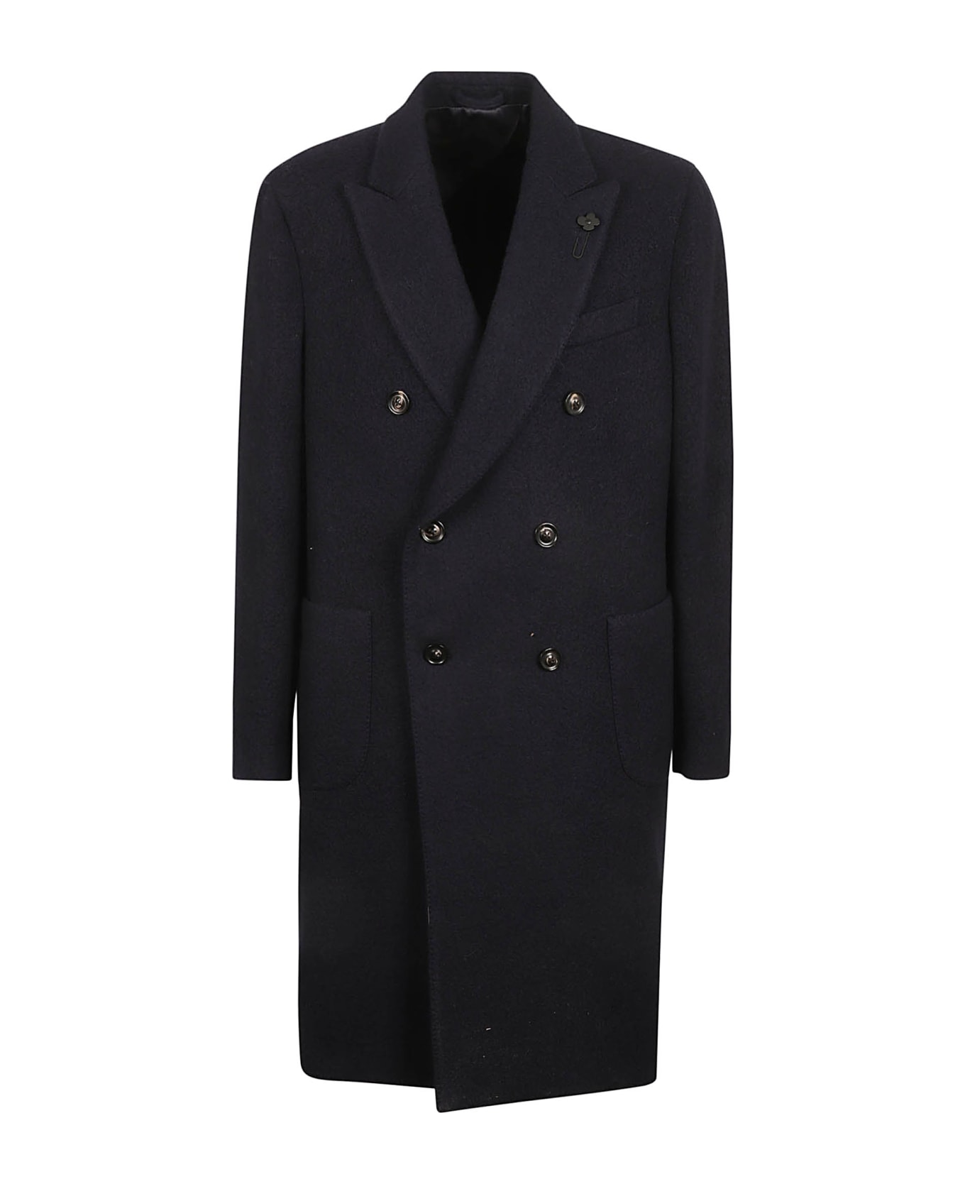 Lardini Double-breast Plain Coat - Blue コート