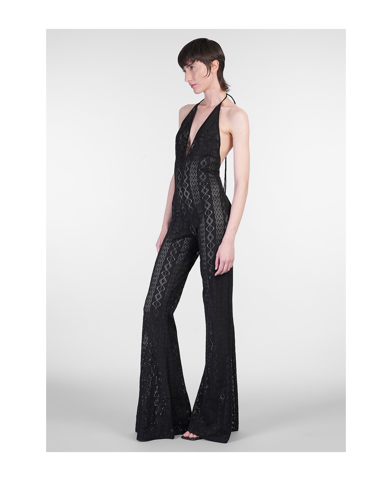 The Andamane New Madonna Jumpsuit In Black Cotton - black