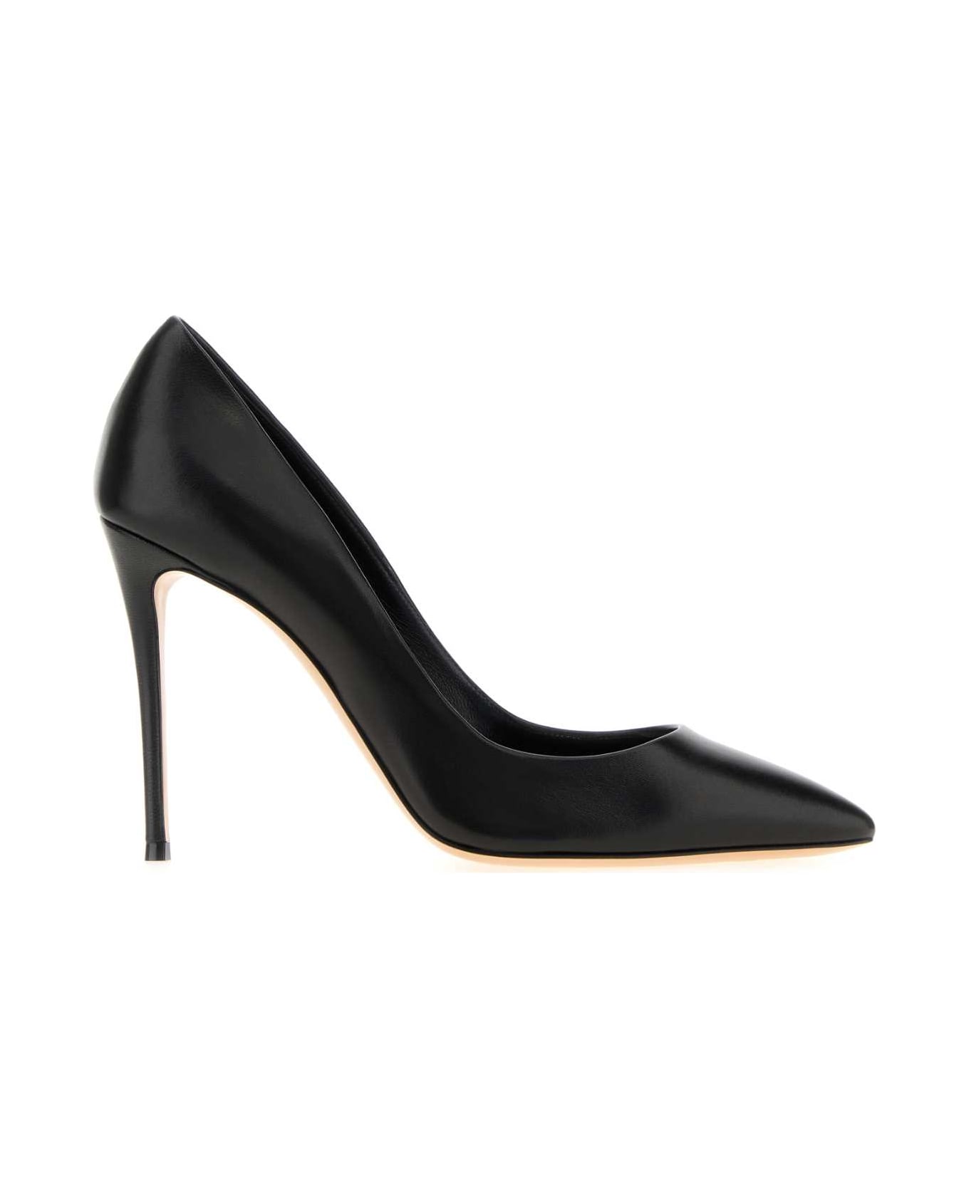 Casadei Black Leather Julia Pumps - NERO