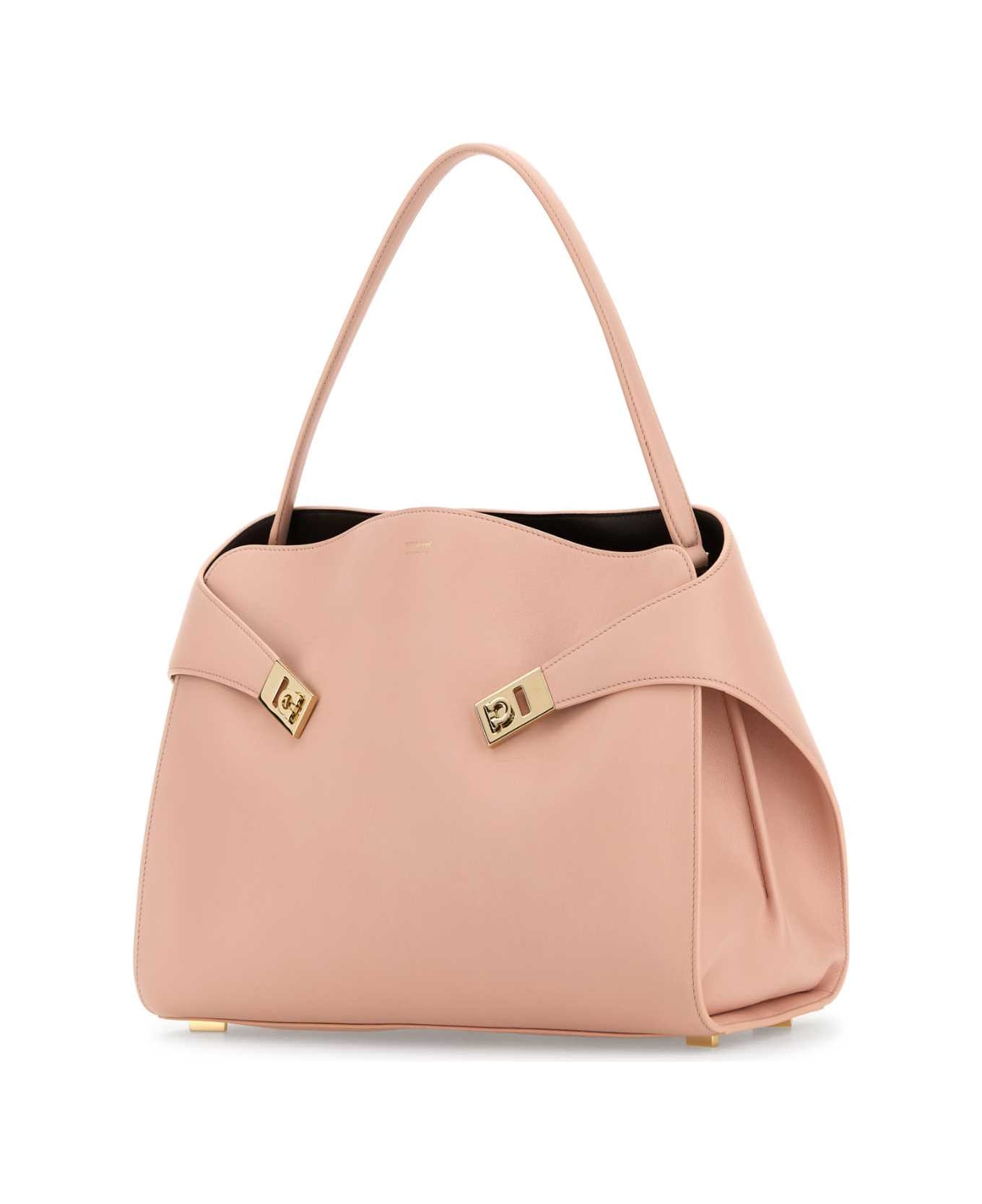 Ferragamo Pink Leather Large Hug Soft Shoulder Bag - PLATMORO