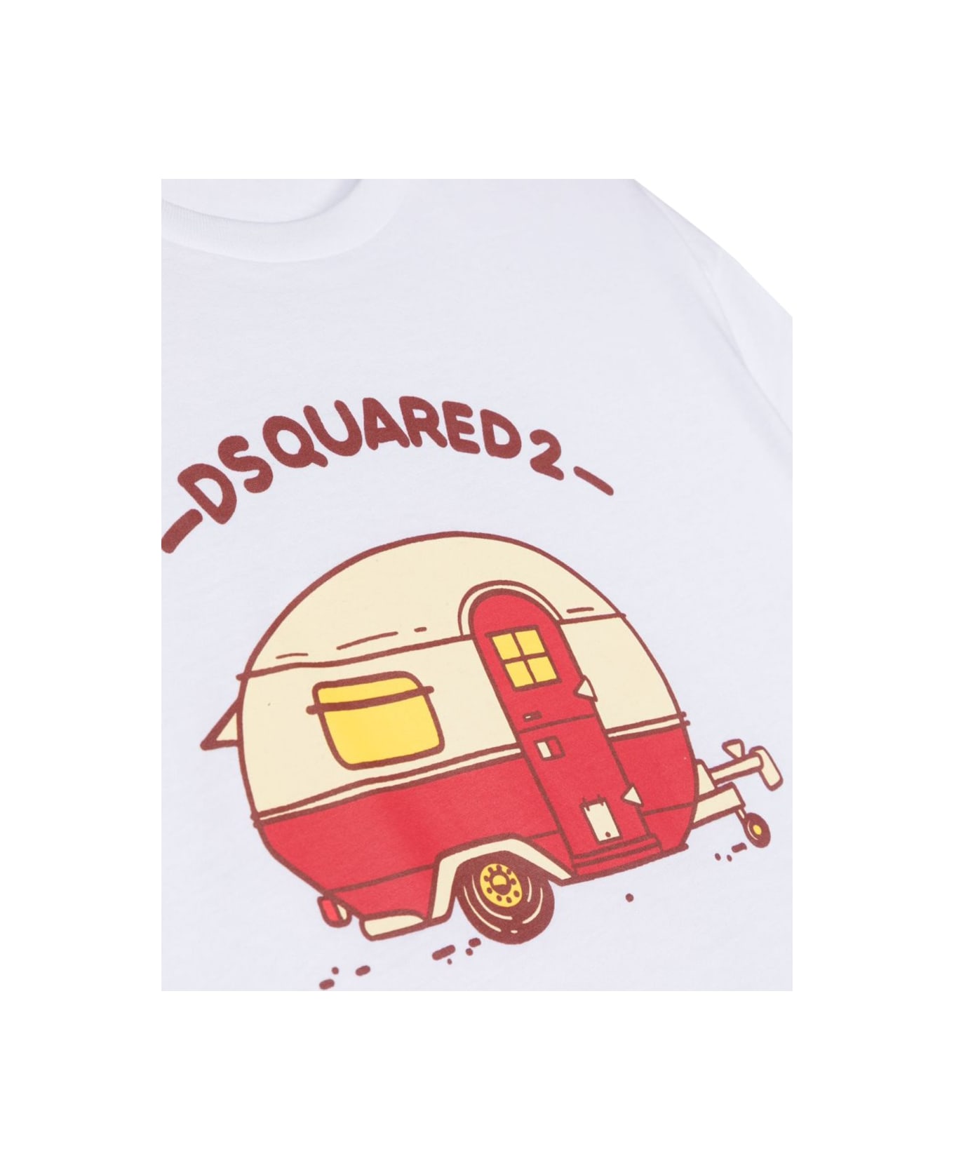 Dsquared2 Crop Print T-shirt - WHITE