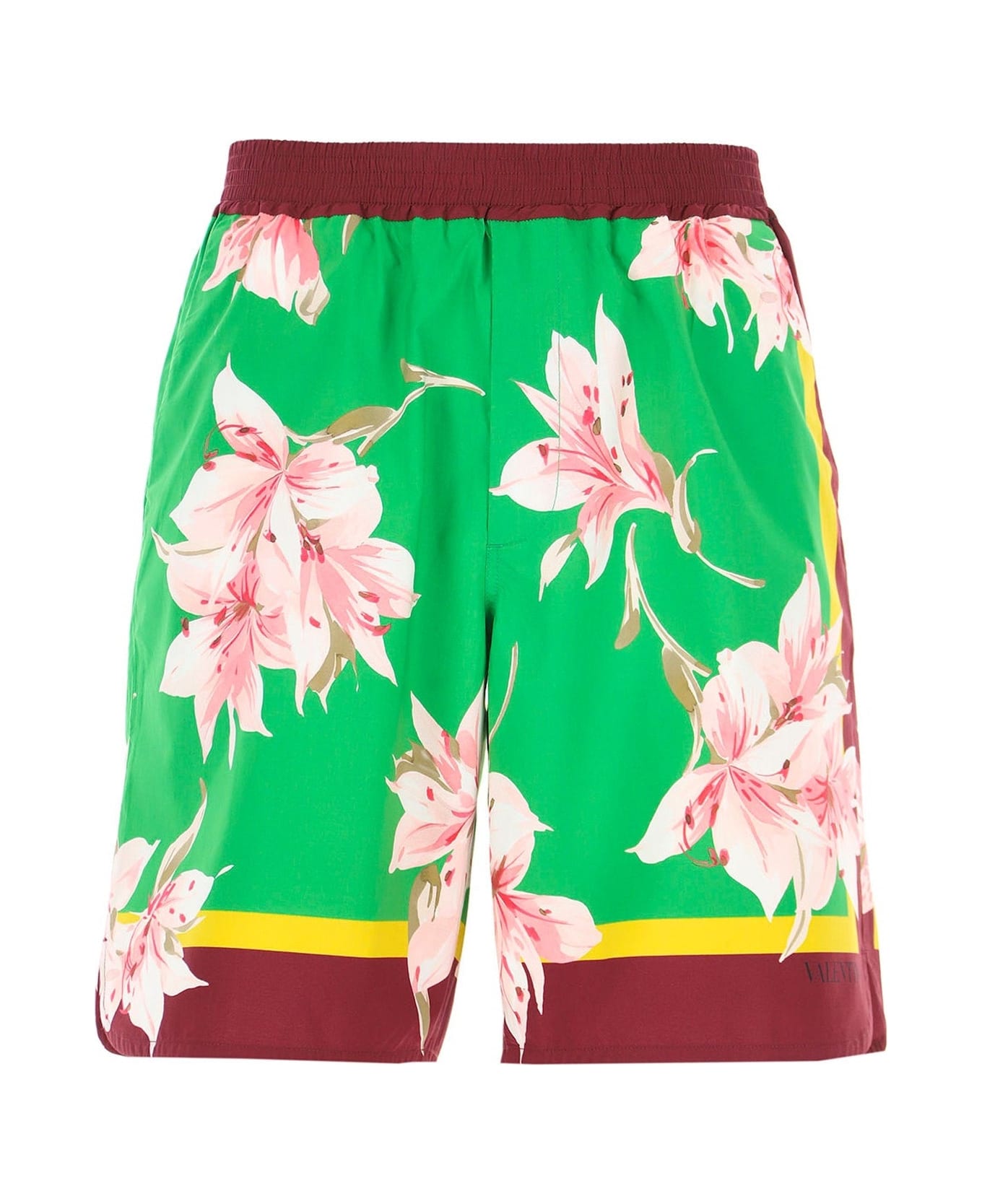 Valentino Flowers Printed Bermuda Shorts - Green