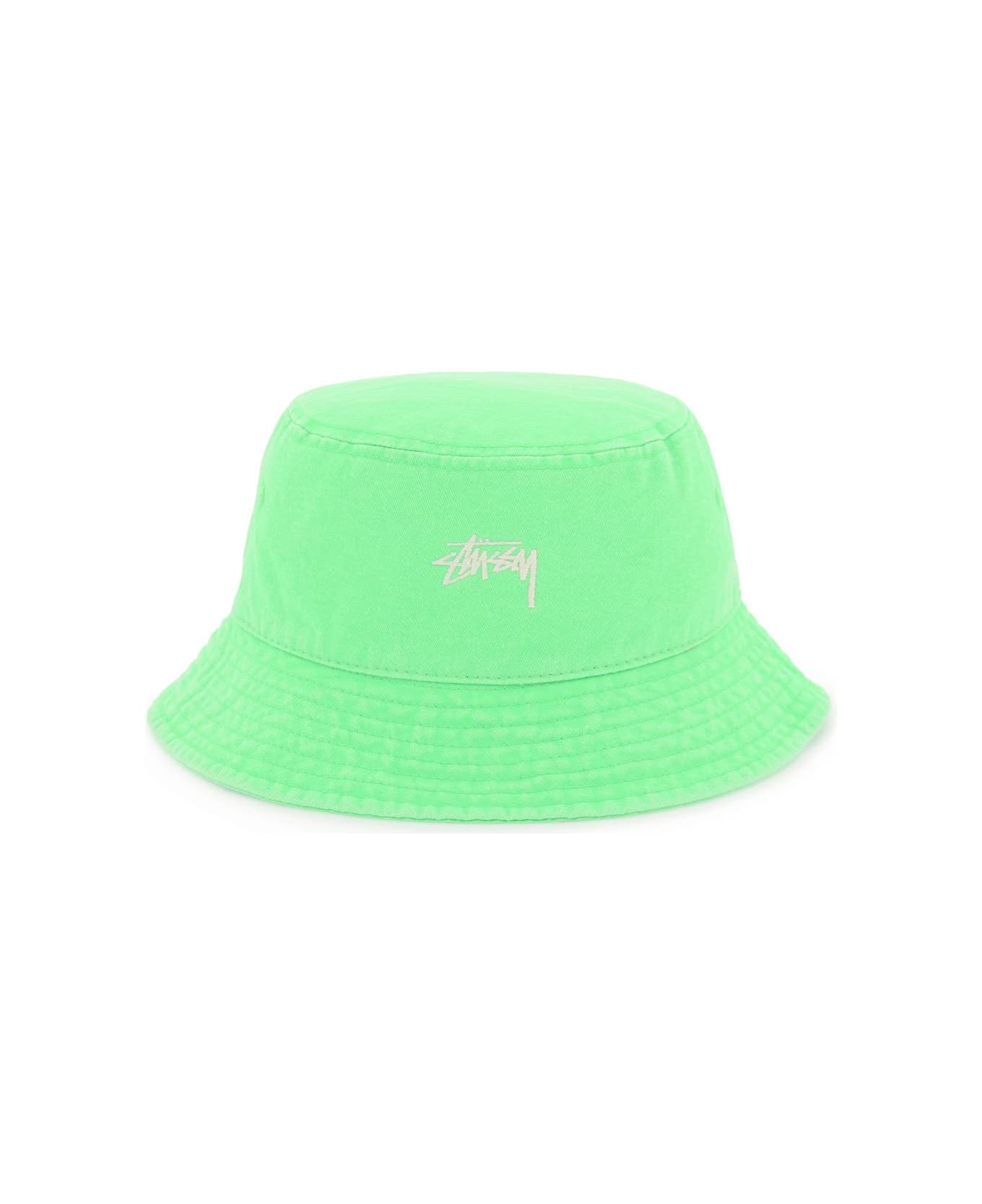 Stussy Washed Stock Bucket Hat - MINT (Green)