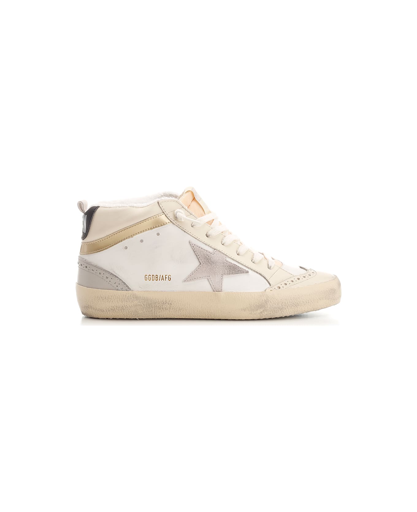 Golden Goose Mid Star Sneakers - White/Lilac/Grey/Gold