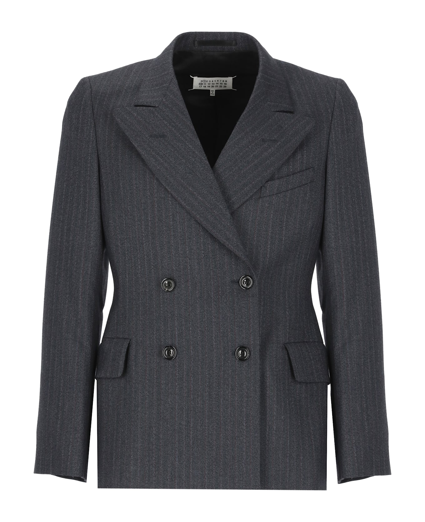 Maison Margiela Wool Double-breasted Blazer - Blue