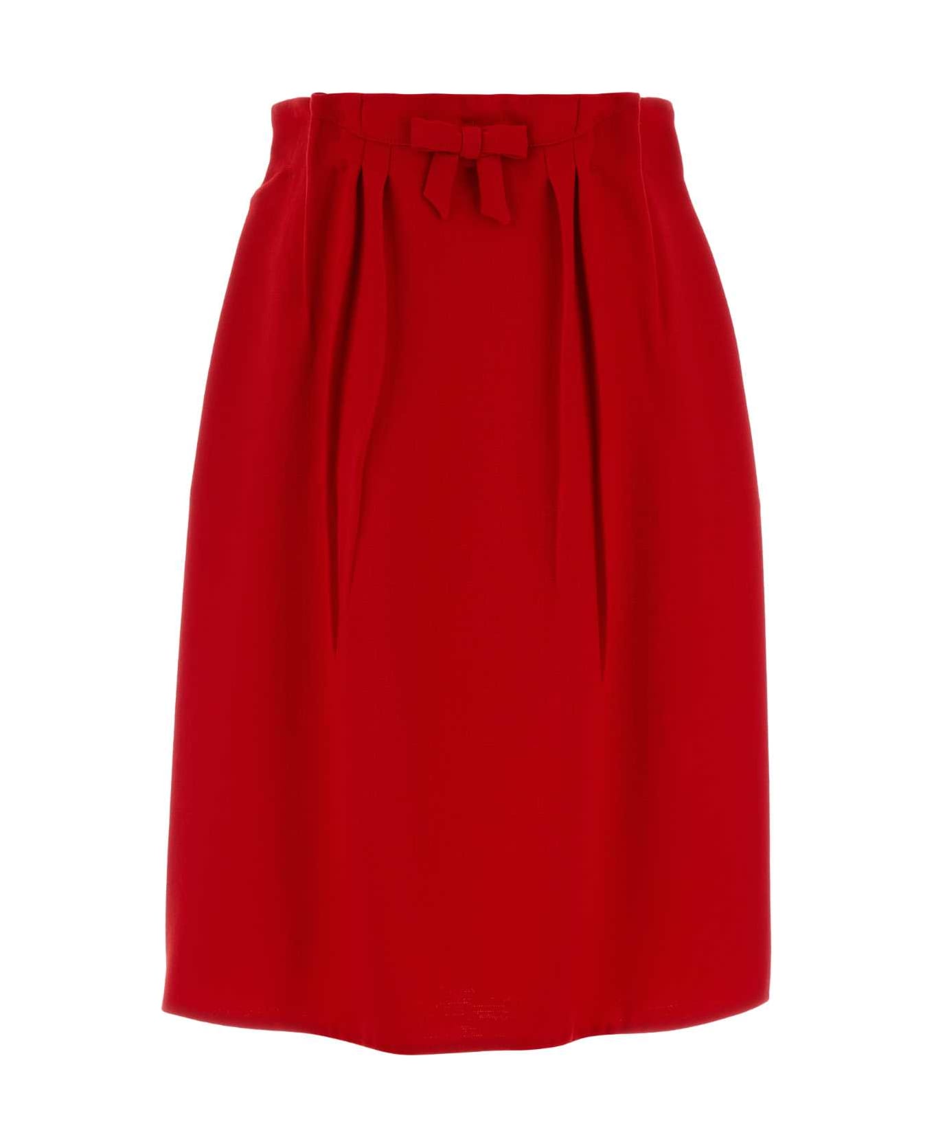 Prada Red Wool Skirt - ROSSO
