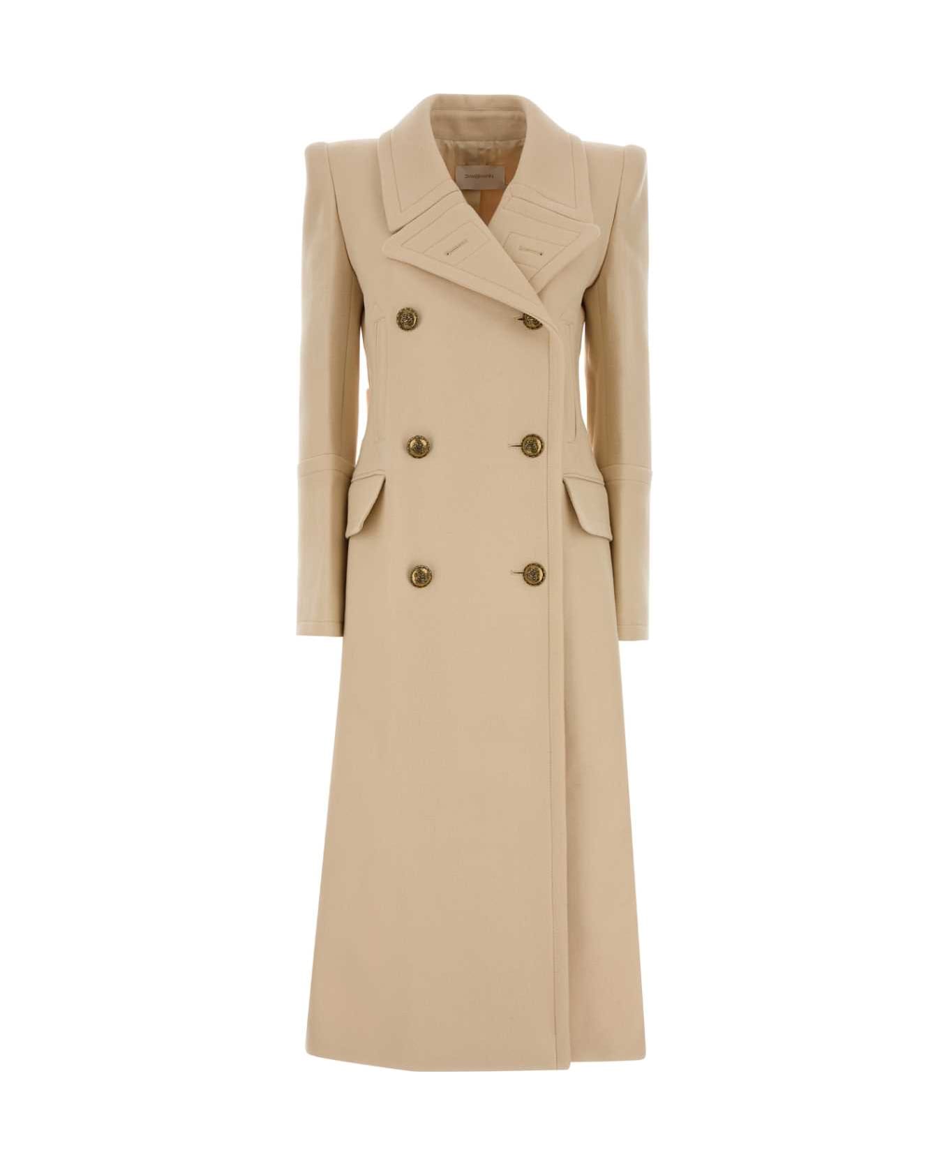 Zimmermann Sand Wool Blend Hypnotic Coat - CREAM