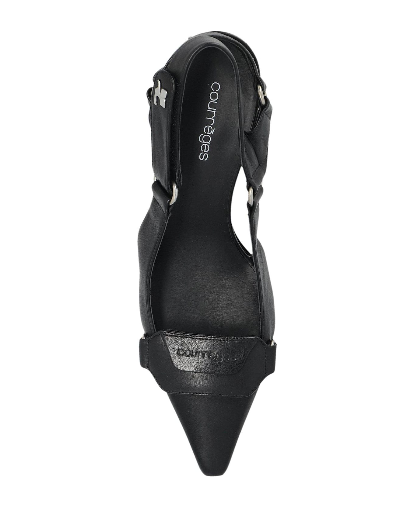 Courrèges Racer Pointed-toe Slingback Pumps - Black