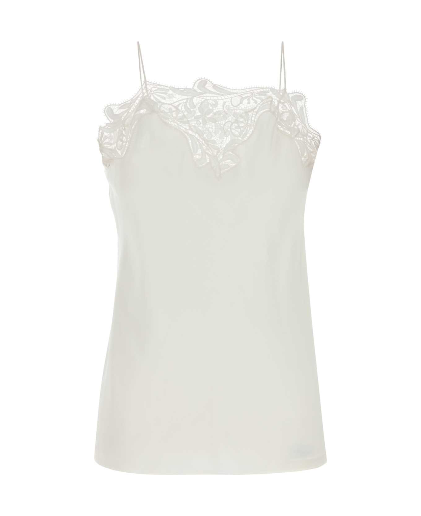 Ferragamo White Crepe Top - MASCARPONE