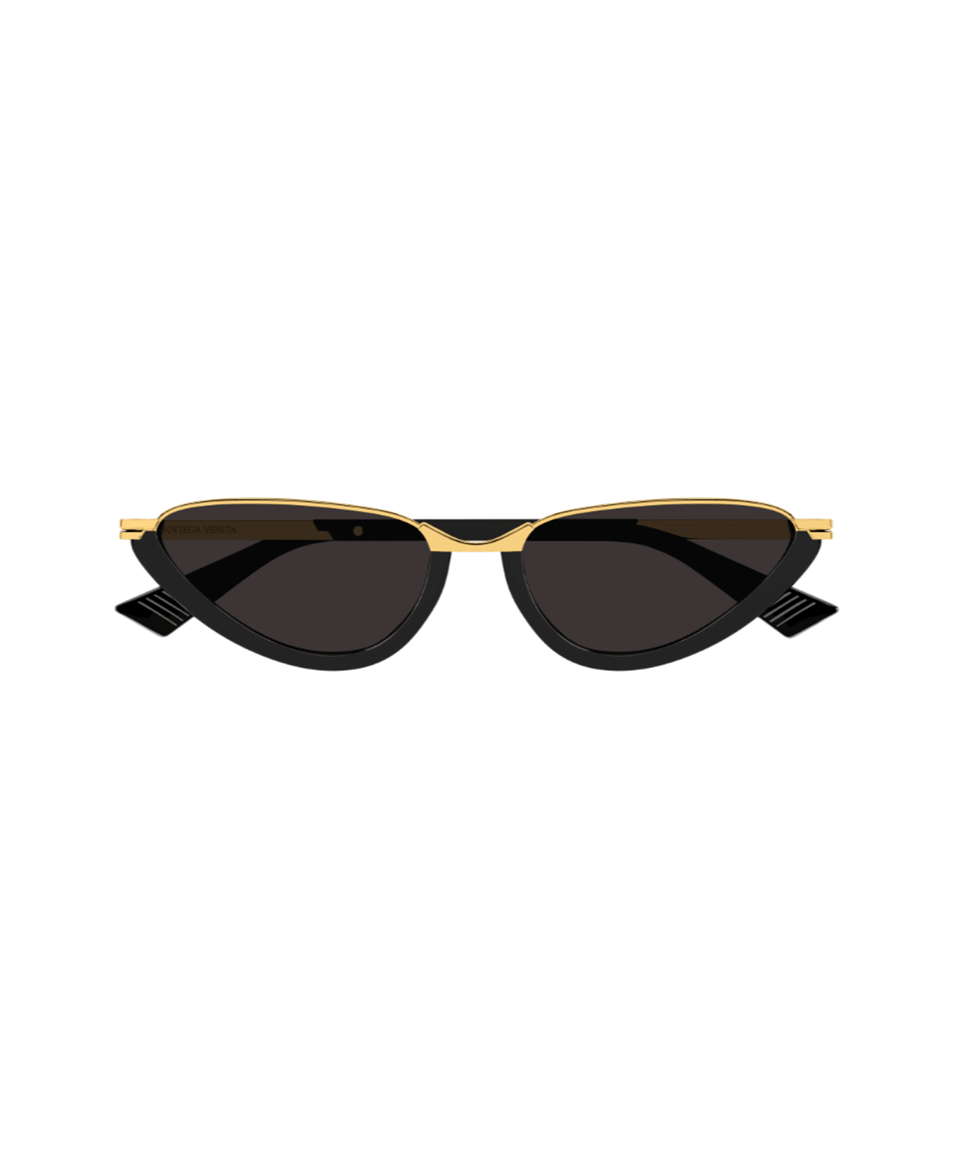 Bottega Veneta Eyewear Bottega Veneta Bv1346s Linea Ribbon 001 Black Gold Sunglasses - Nero