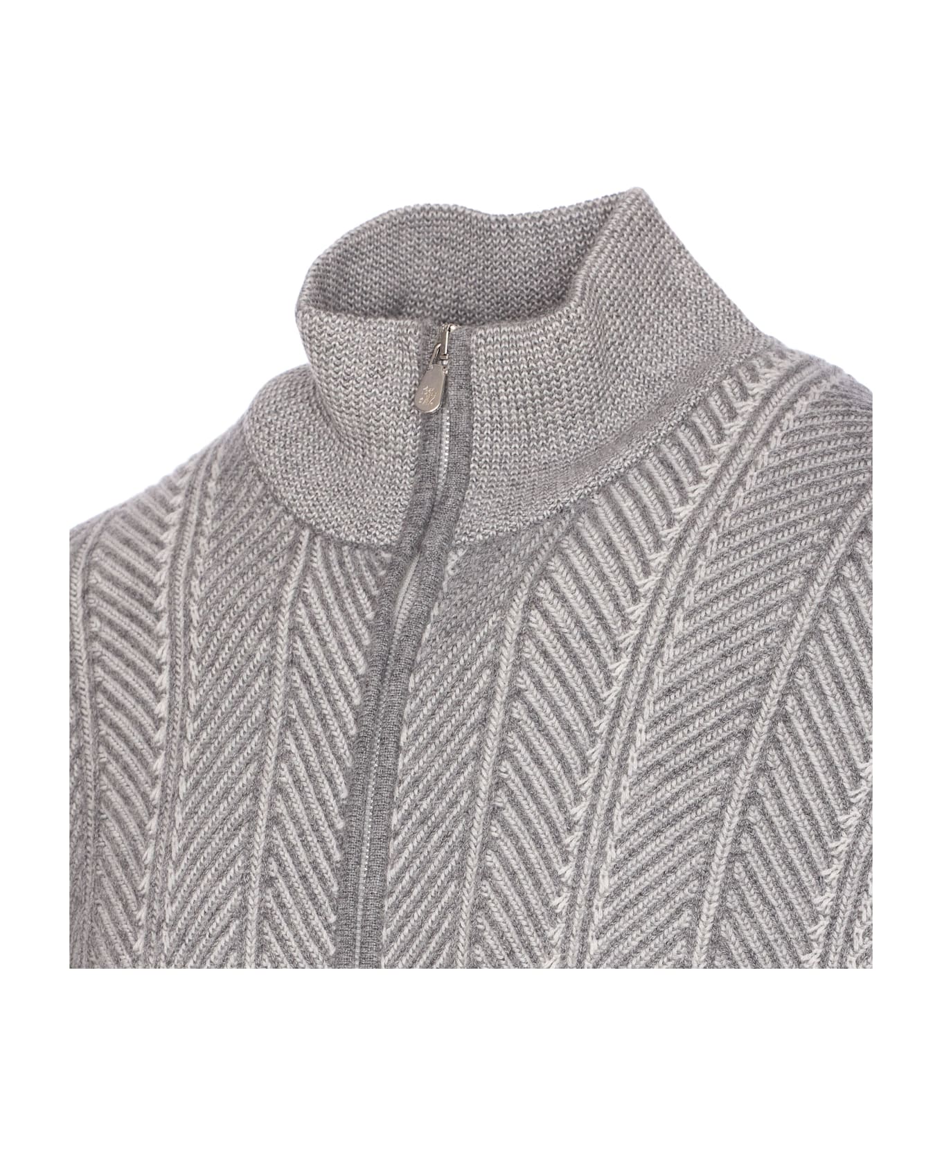 Brunello Cucinelli Zipped Cardigan - Grey