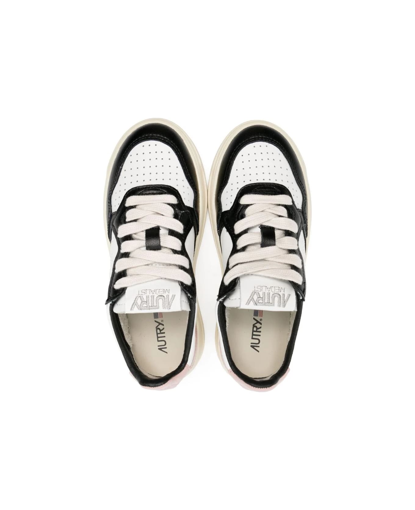Autry White, Pink And Black Medalist Low Sneakers - Bianco シューズ