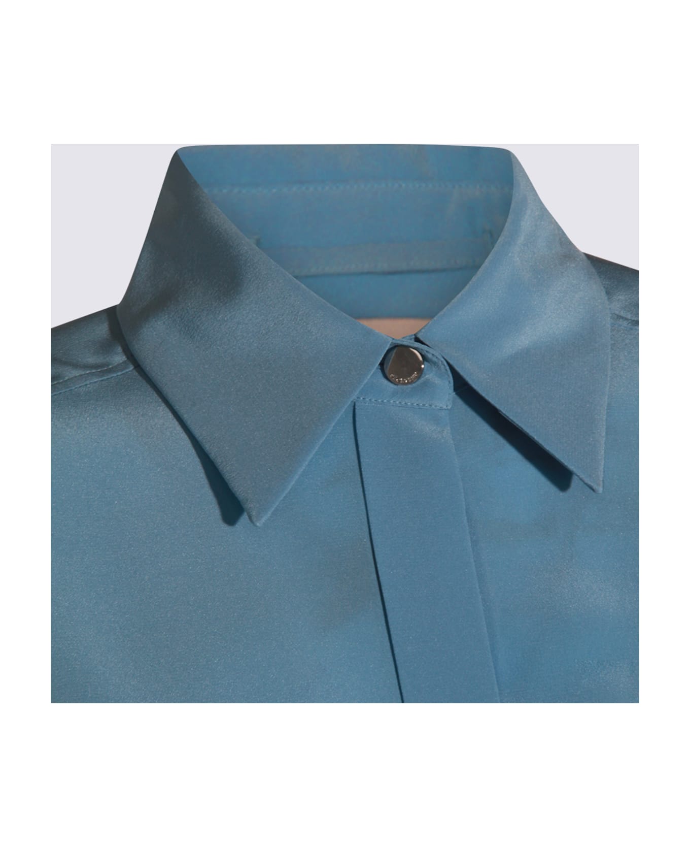 SportMax Blue Silk Shirt - Clear Blue