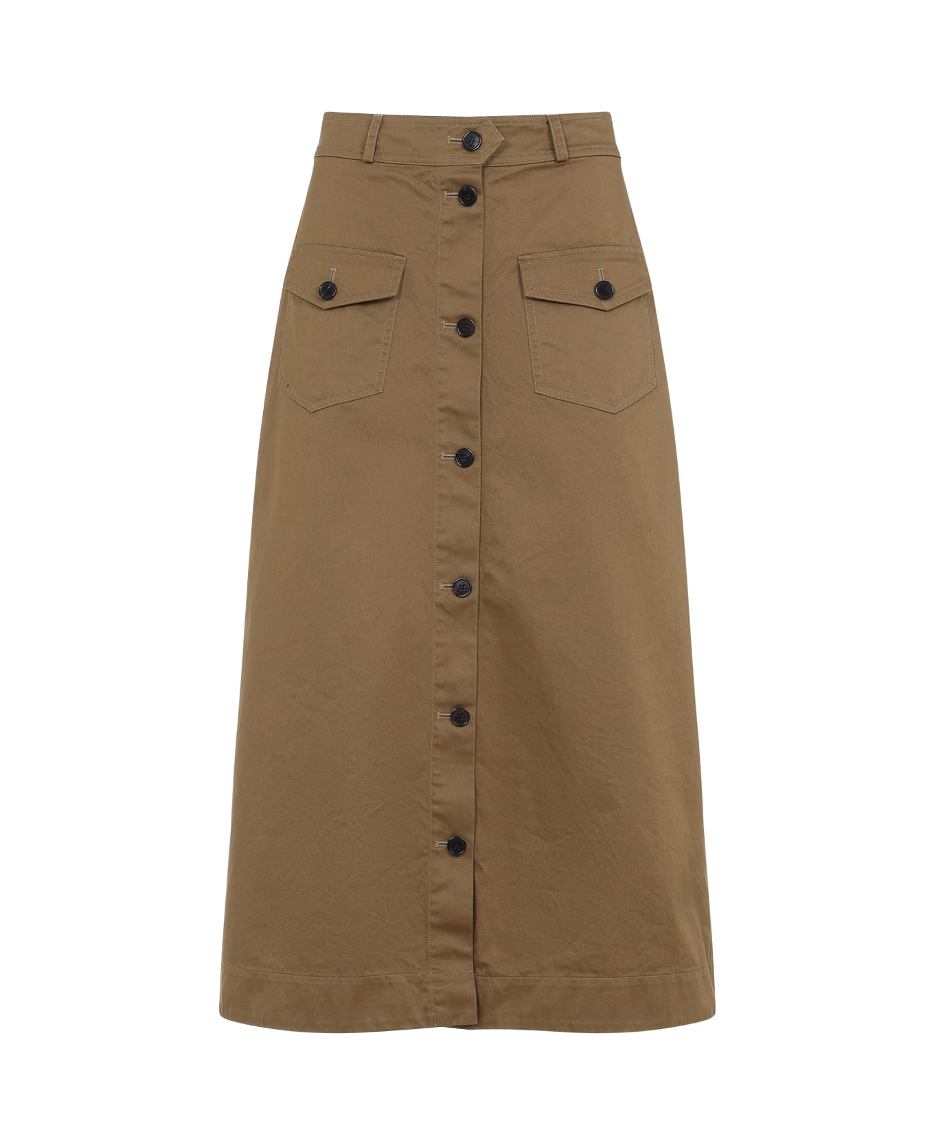 Saint Laurent Midi Skirt - Chatain