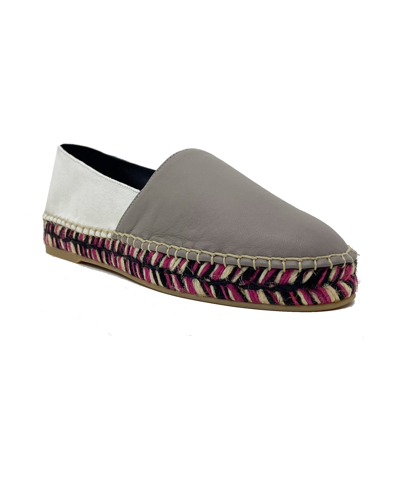 Off-White Leather Espadrilles - Beige