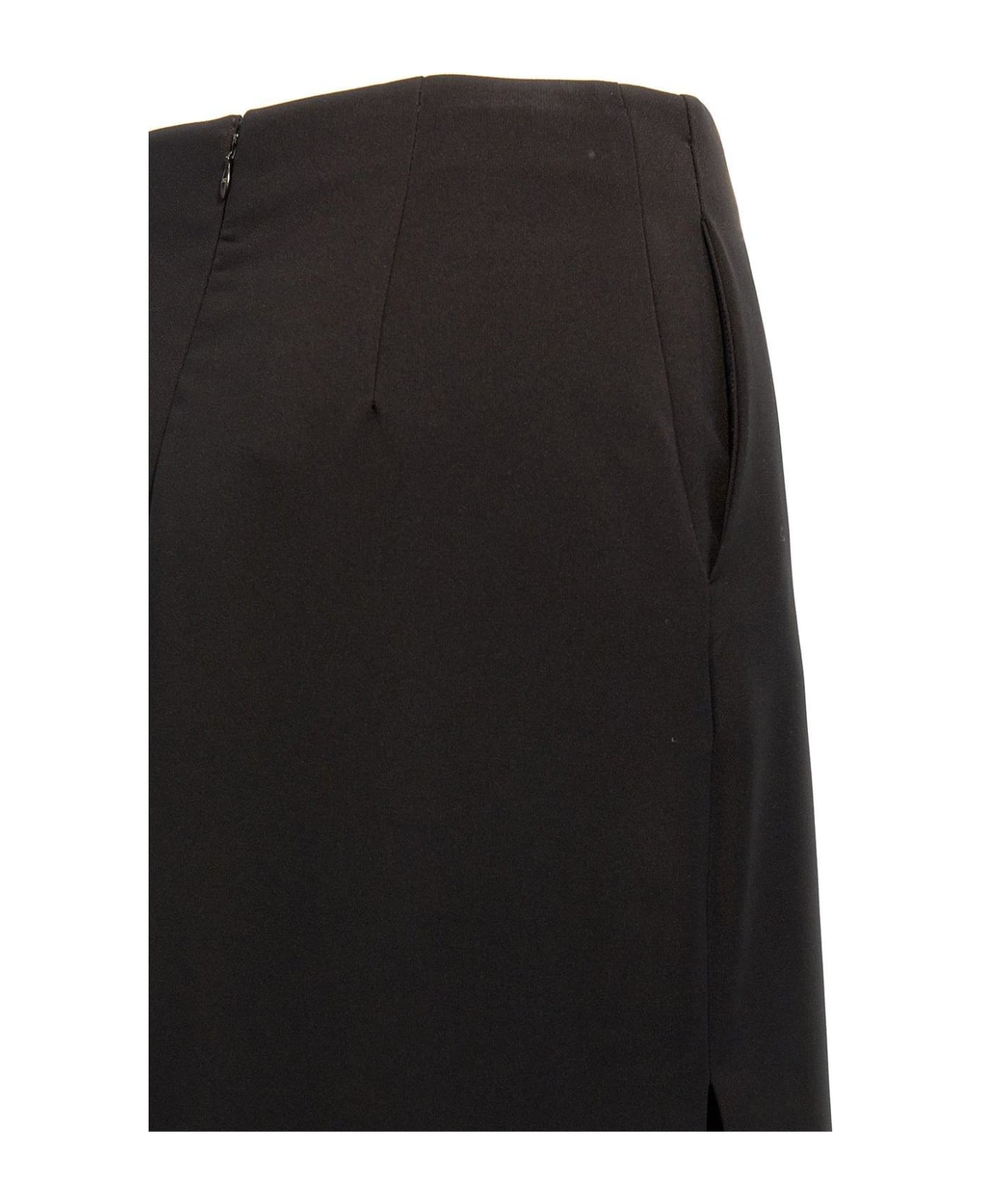 Elisabetta Franchi Side Slit Maxi Skirt - Black