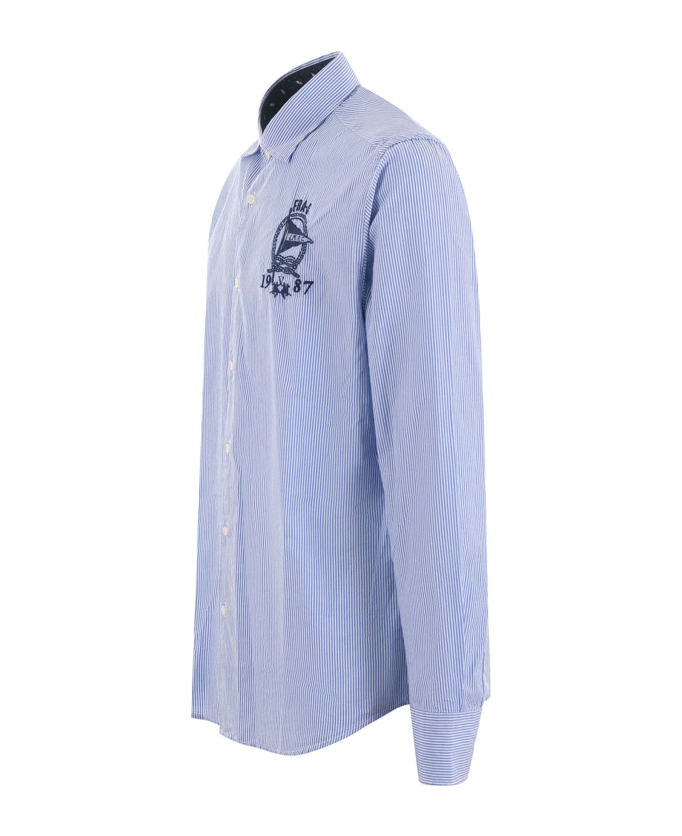 La Martina Shirt - Azzurro/Bianco