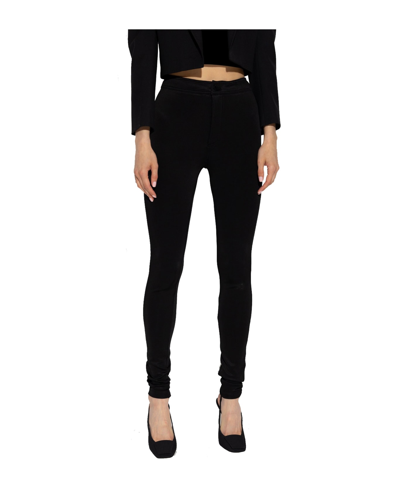 Saint Laurent Drawstring Fitted Trousers - Black ボトムス