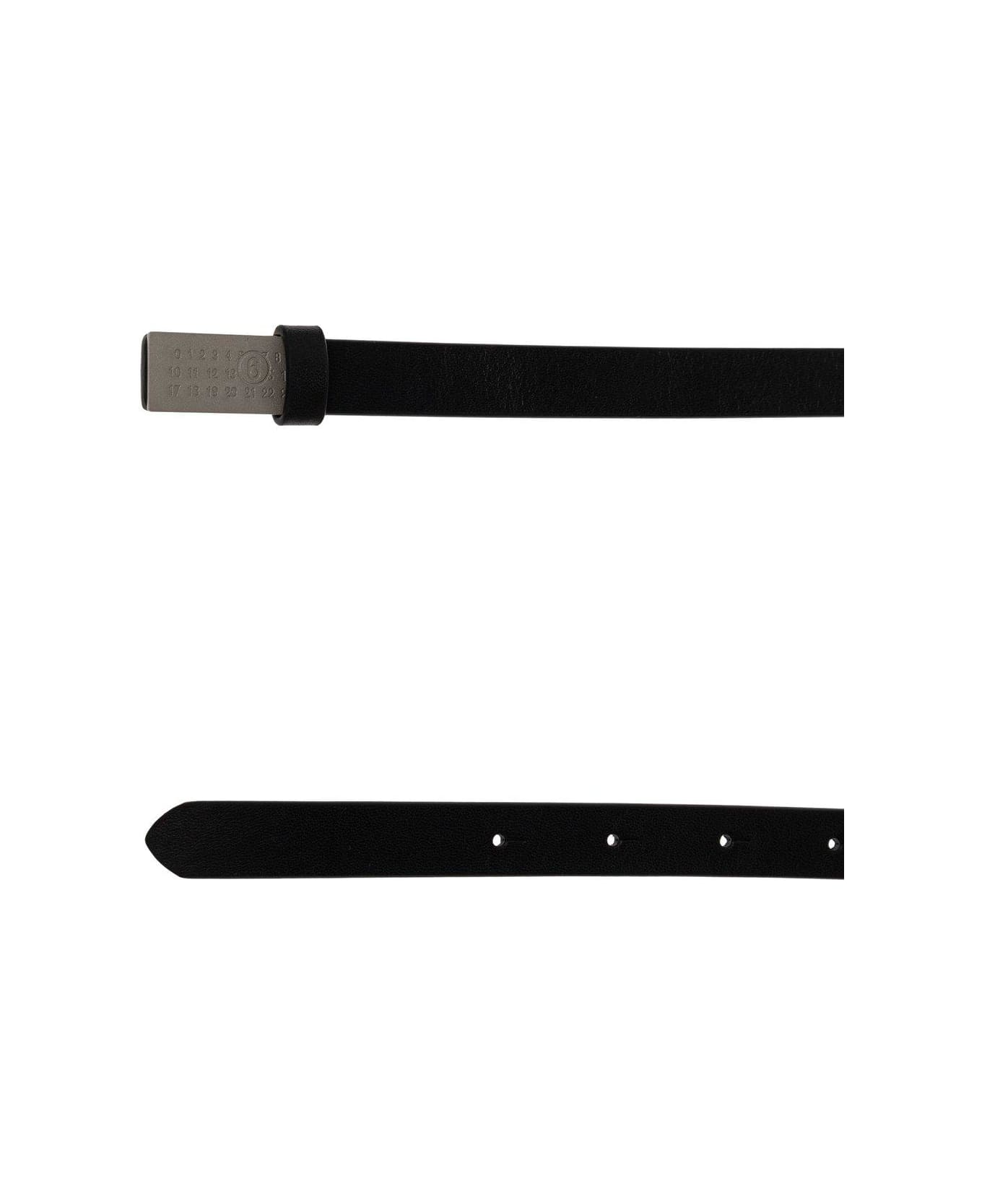 MM6 Maison Margiela Logo Plaque Belt - BLACK