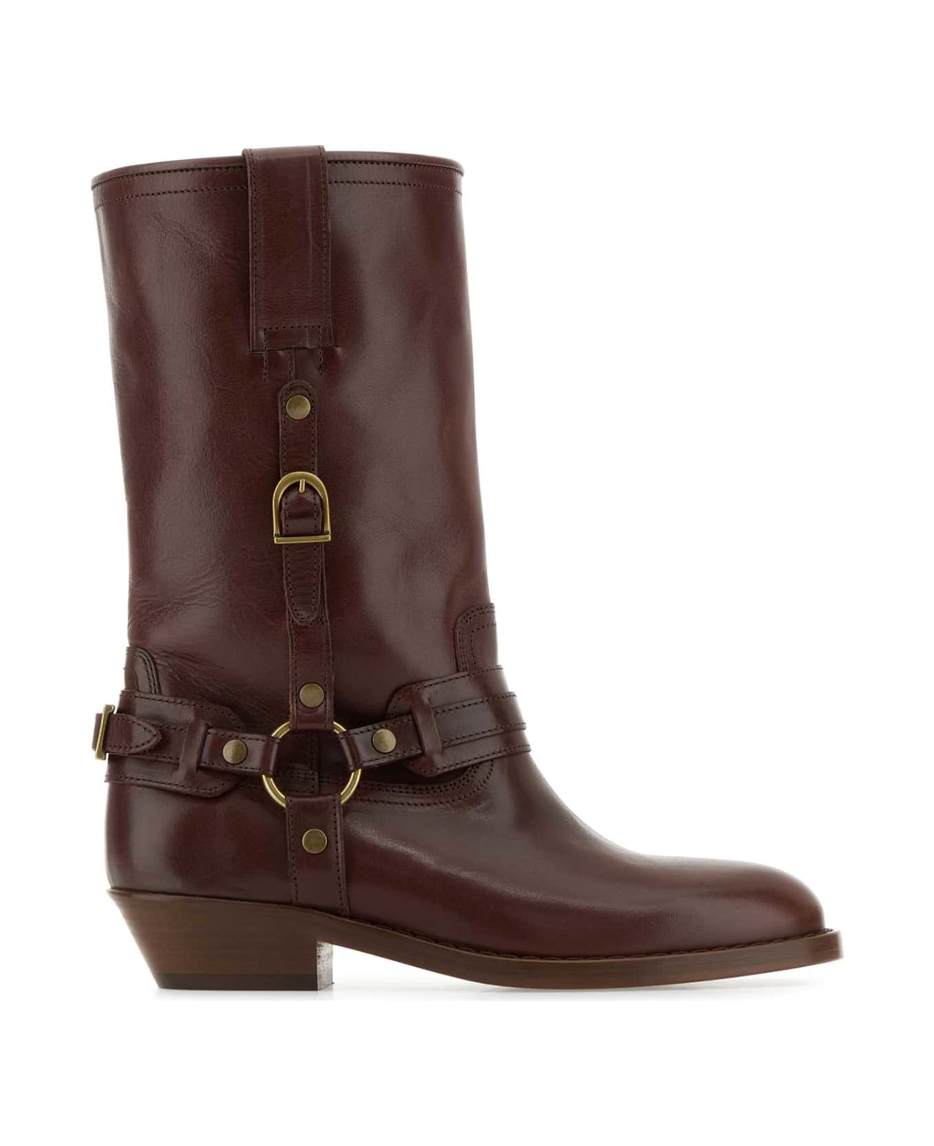 Isabel Marant Brown Leather Heiko Ankle Boots - BROWN ブーツ