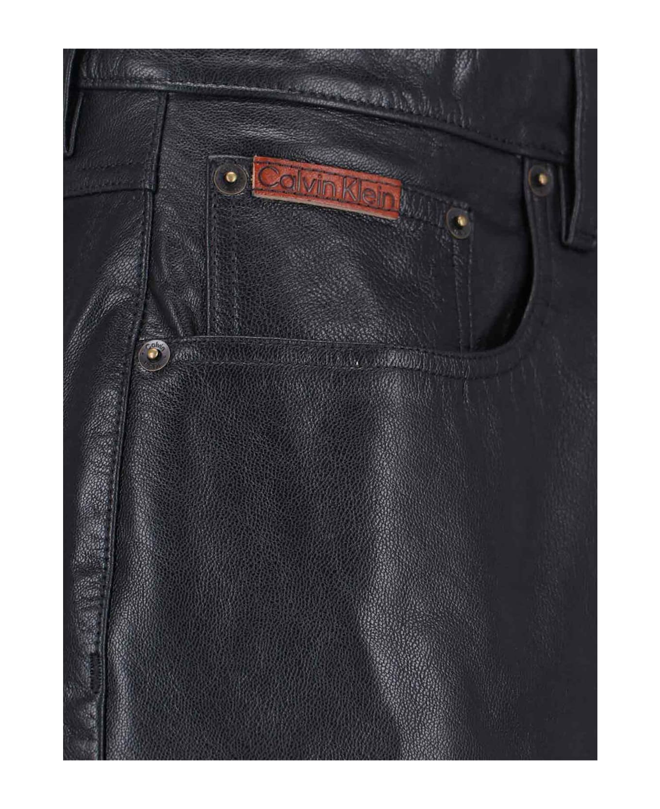 Calvin Klein Goat Leather Pants - Black  