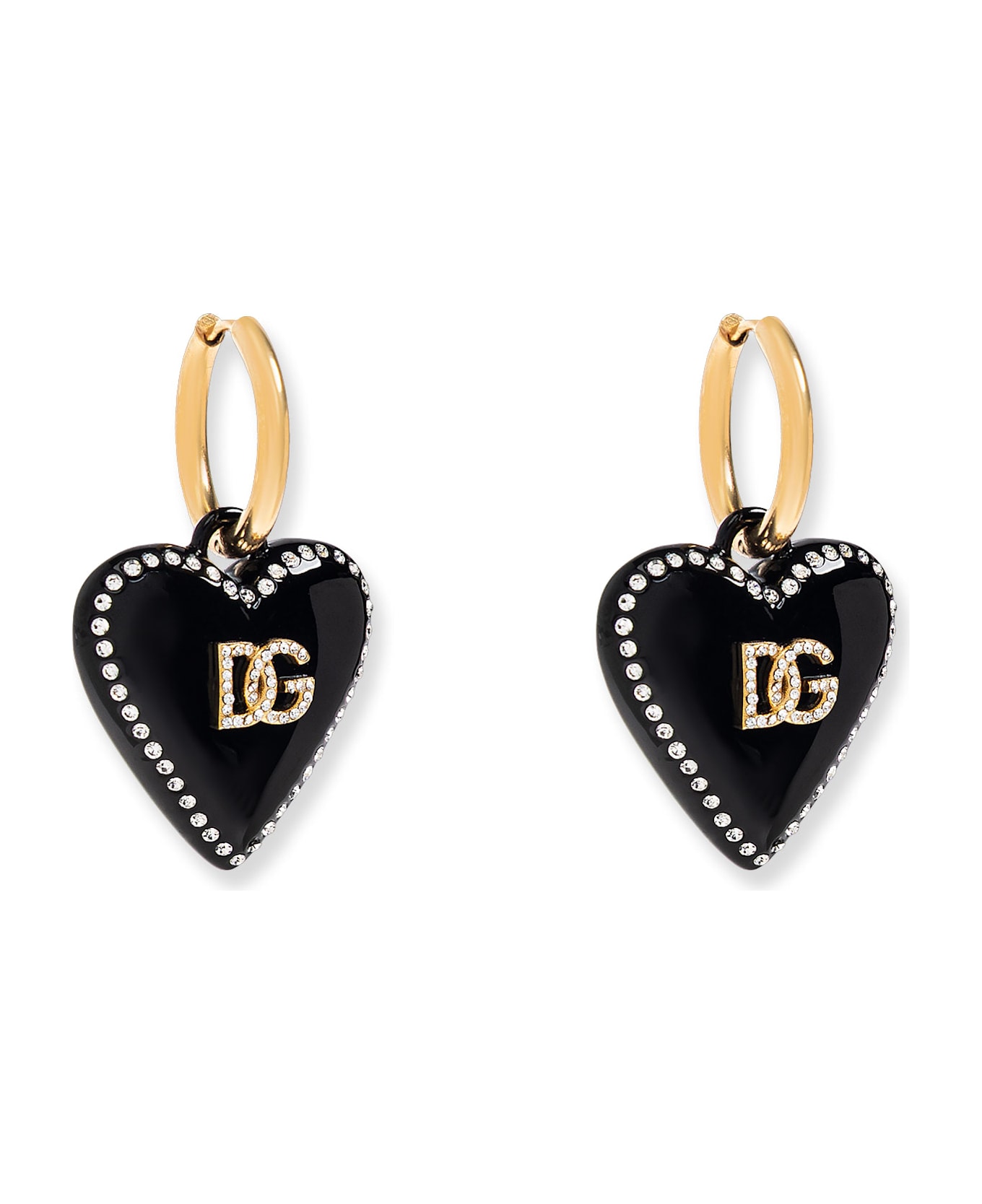 Dolce 
Gabbana Metal Earrings With Rhinestones - NERO ORO