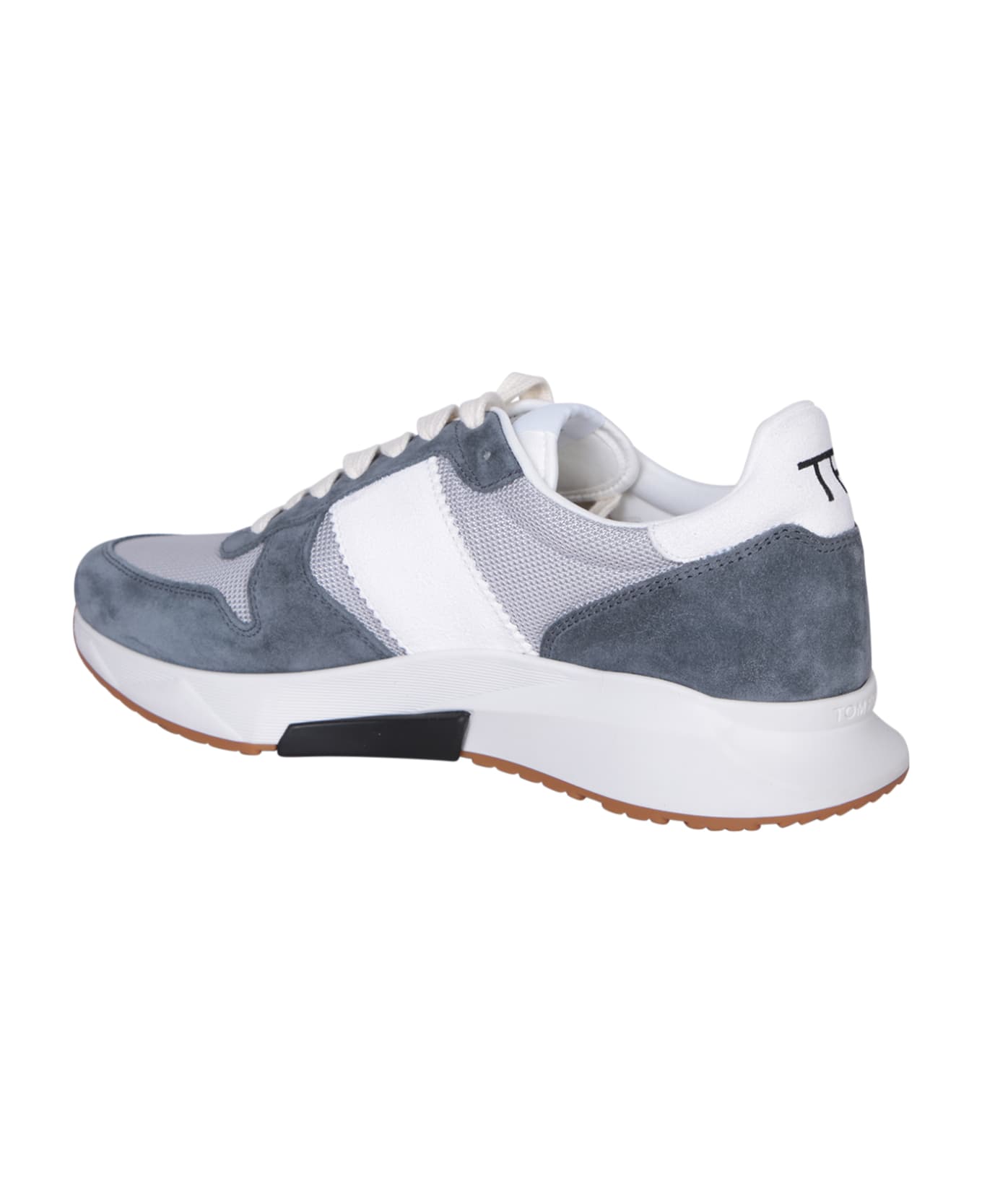 Tom Ford Yagga White Sneakers - Blue