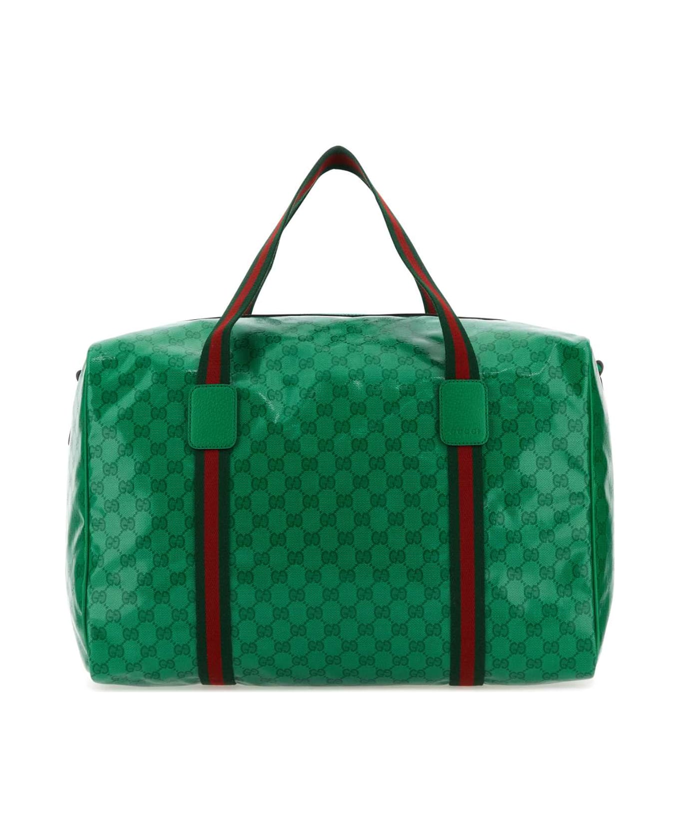 Gucci Green Gg Crystal Fabric Travel Bag - GREEN