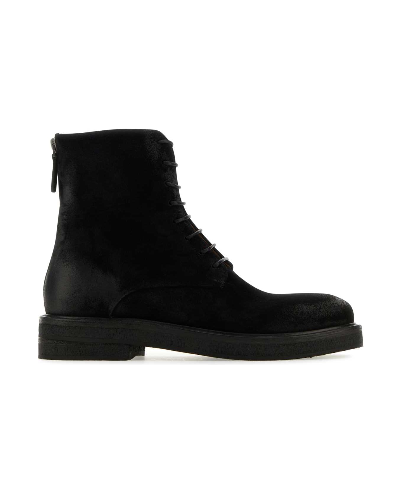 Marsell Black Suede Ankle Boots - BLACK