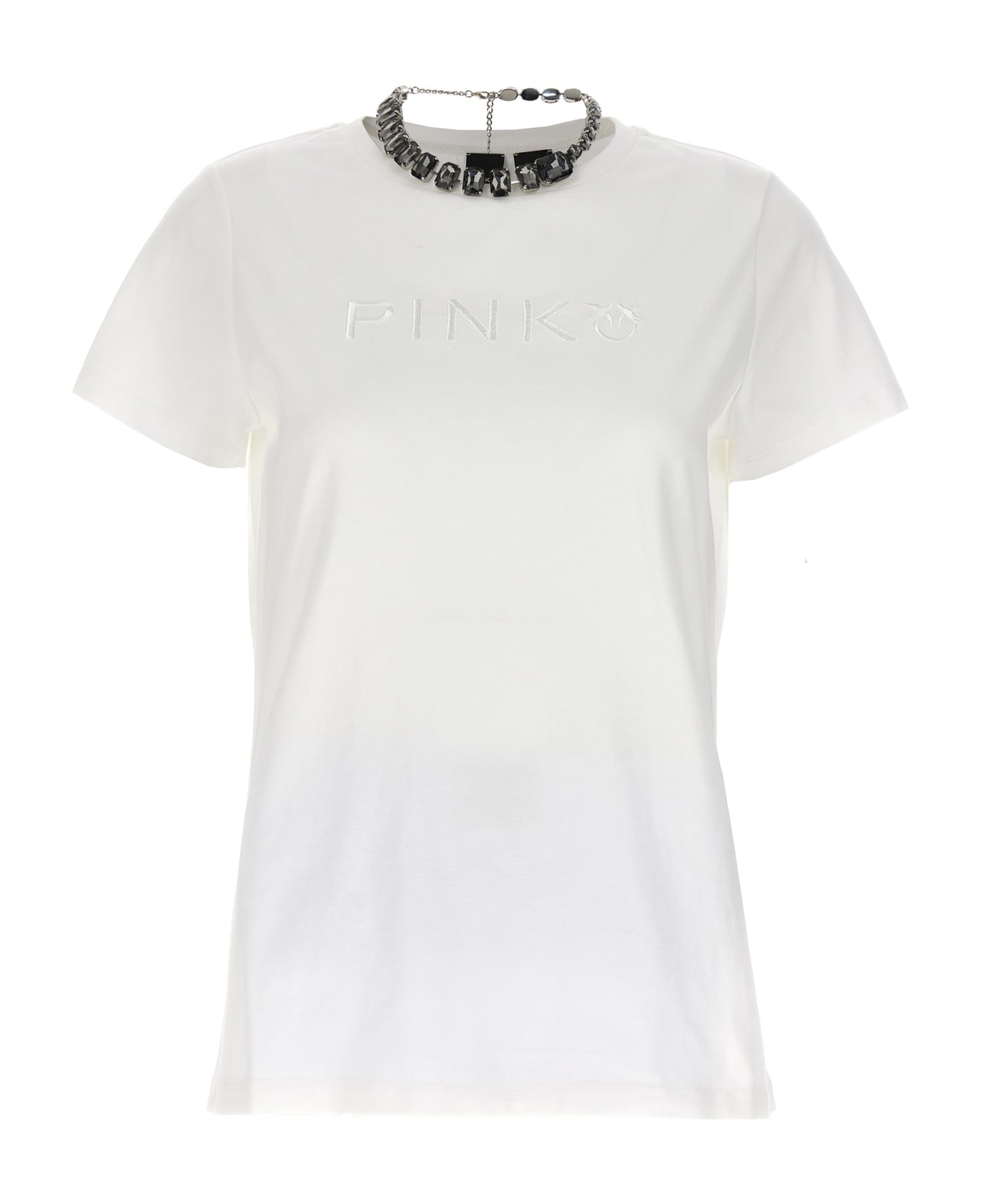 Pinko Jeweled Collar T-shirt - White