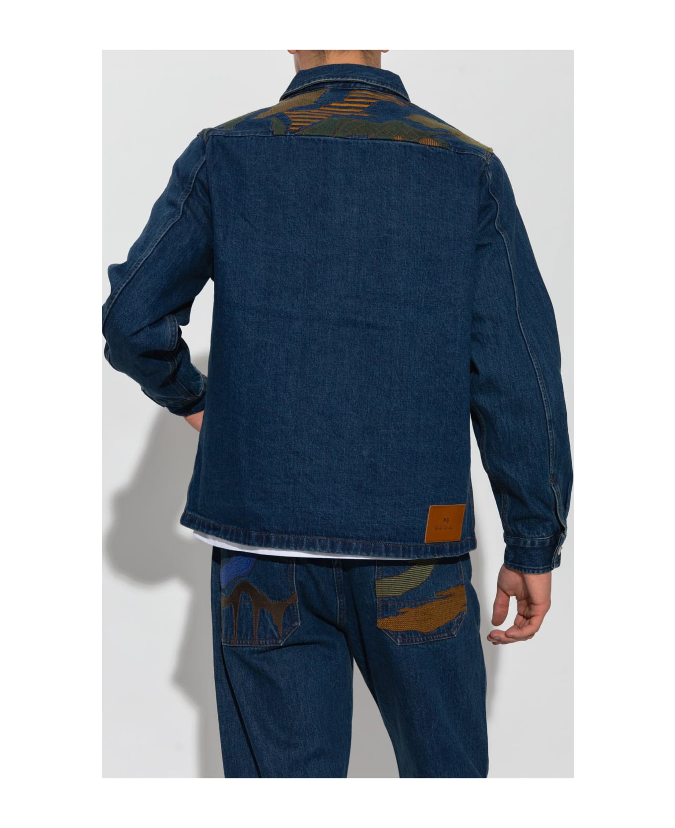 PS by Paul Smith Ps Paul Smith Embroidered Denim Jacket - Blue ジャケット