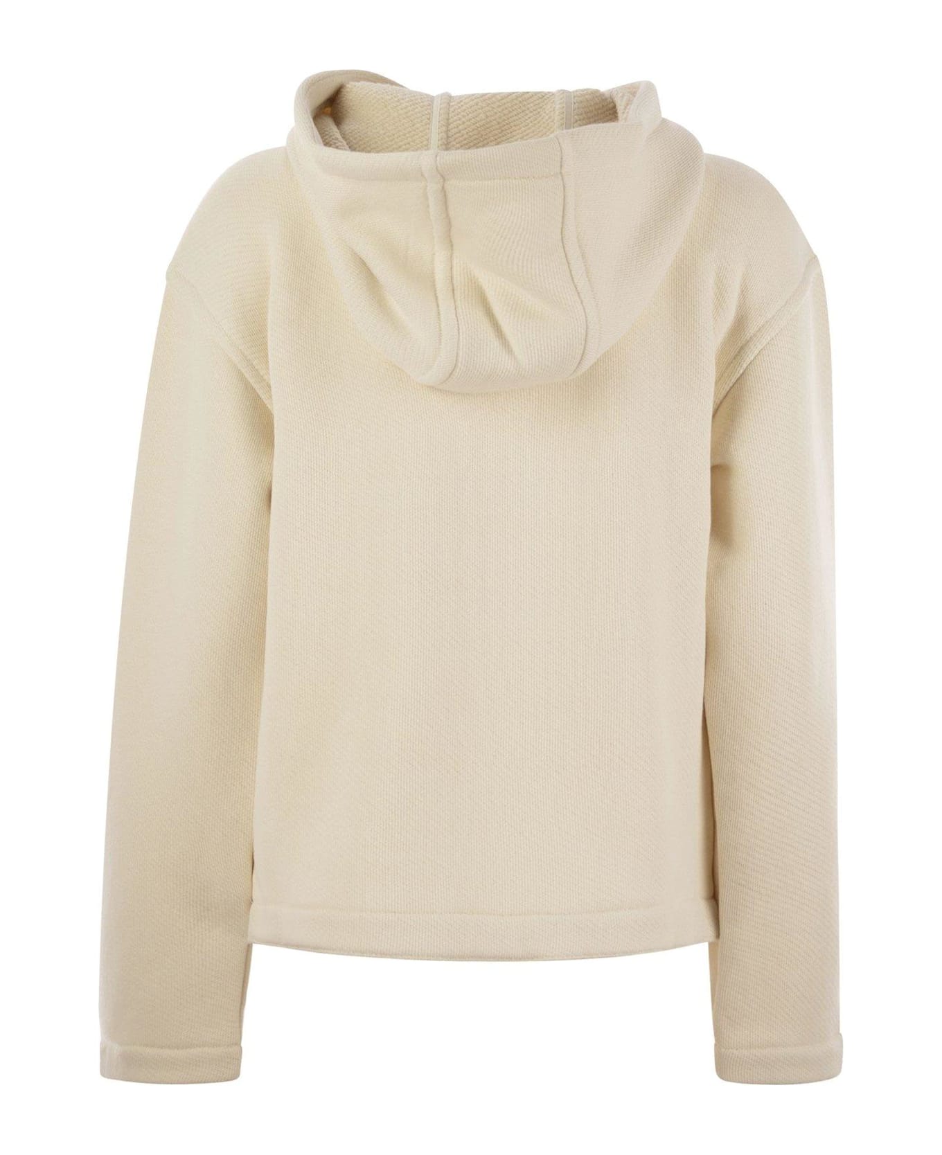 Max Mara Gary Logo Embroidered Hoodie - Bianco