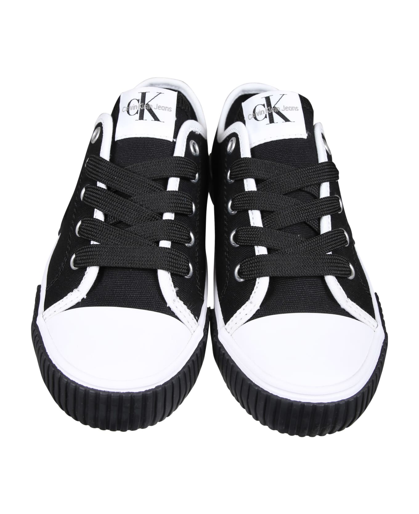 Calvin Klein Black Sneakers For Kids With Logo - Black