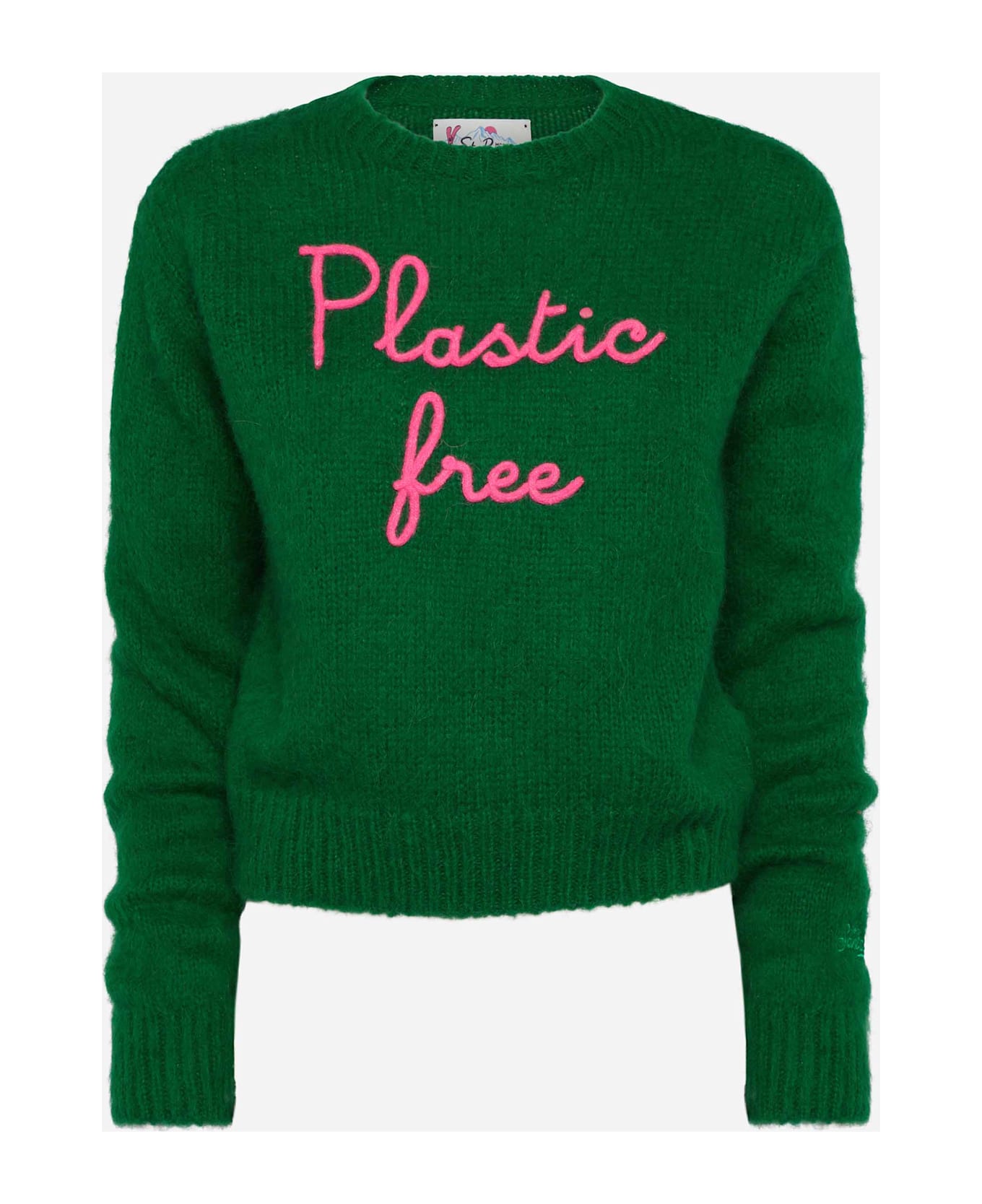 MC2 Saint Barth Woman Crewneck Soft Crop Sweater With Plastic Free Embroidery - unknown