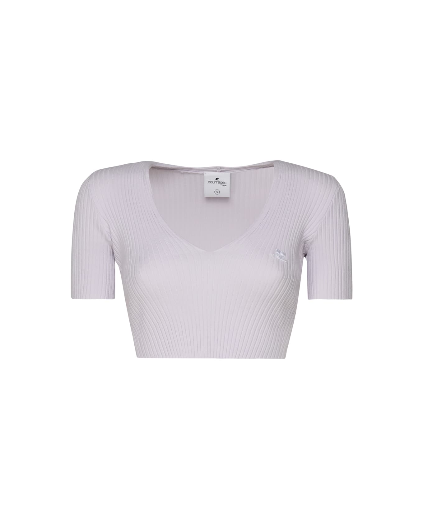 Courrèges Crop Top In Cotton - Grey