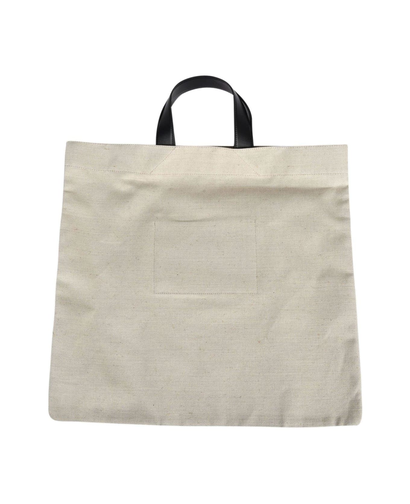 Jil Sander Logo Printed Large Tote Bag - Beige